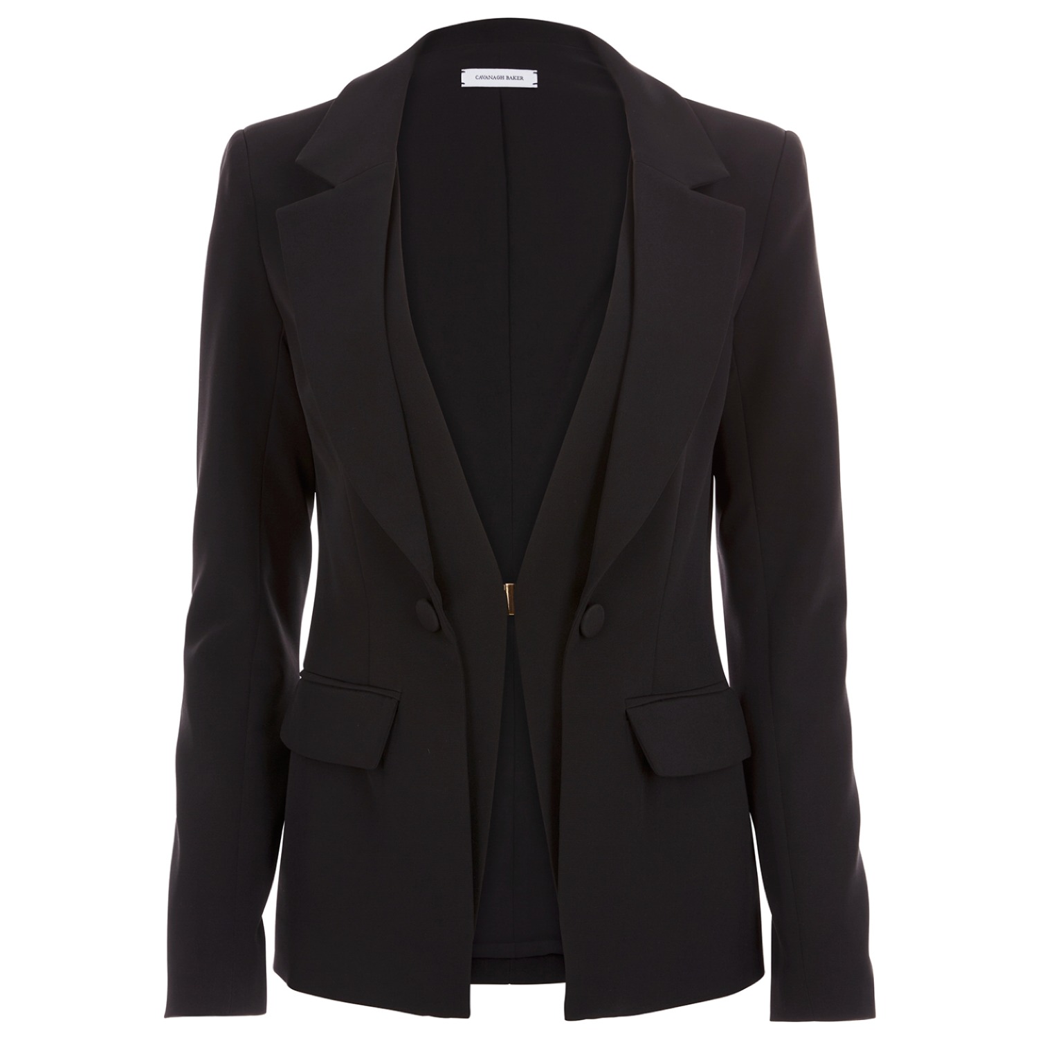 Cavanagh Baker Women's Stretch Two Layer Blazer Black In Black