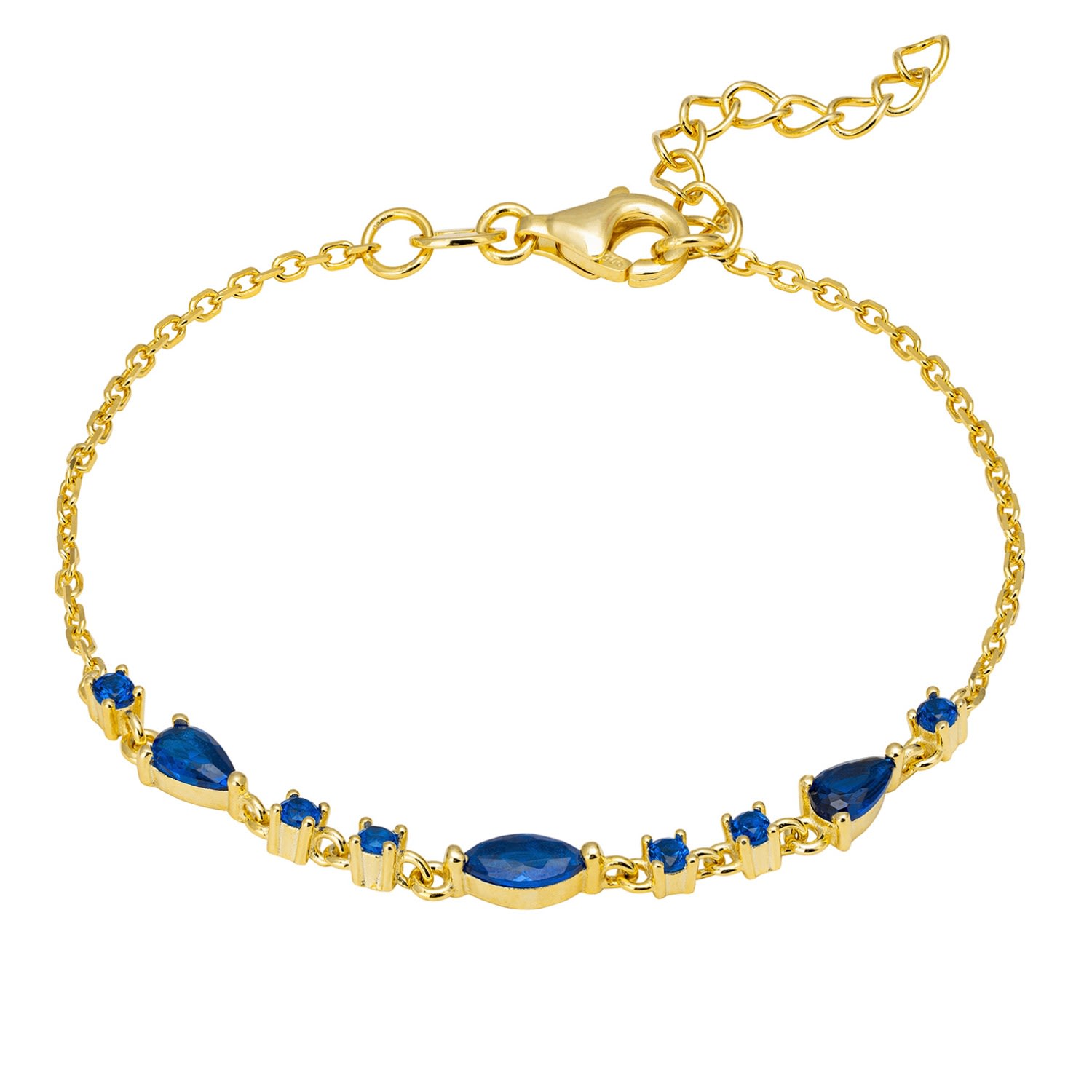 Women’s Blue / Gold Olivia Bracelet Sapphire Blue Gold Latelita