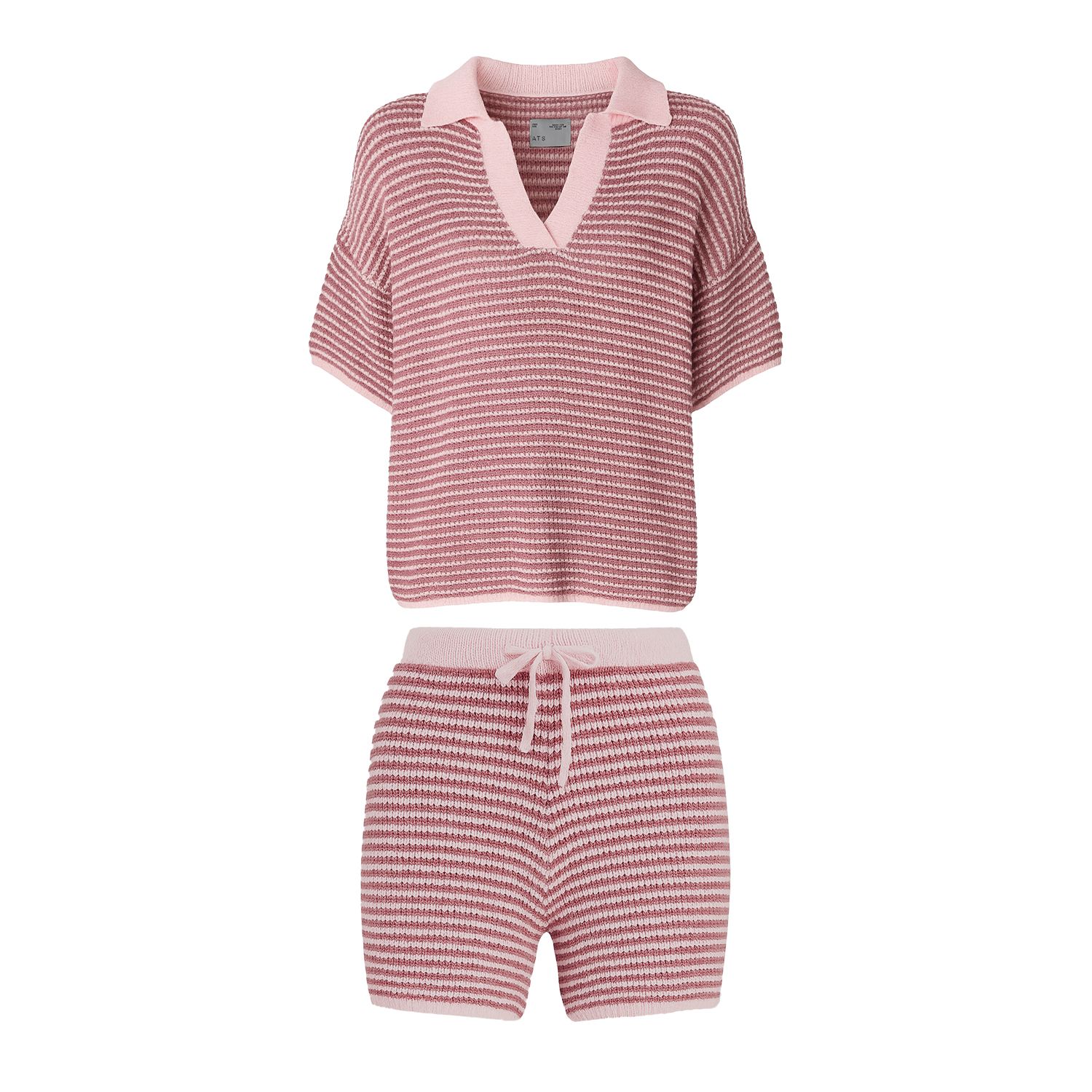 Ats The Label Gema Pink Knit Set In Pink