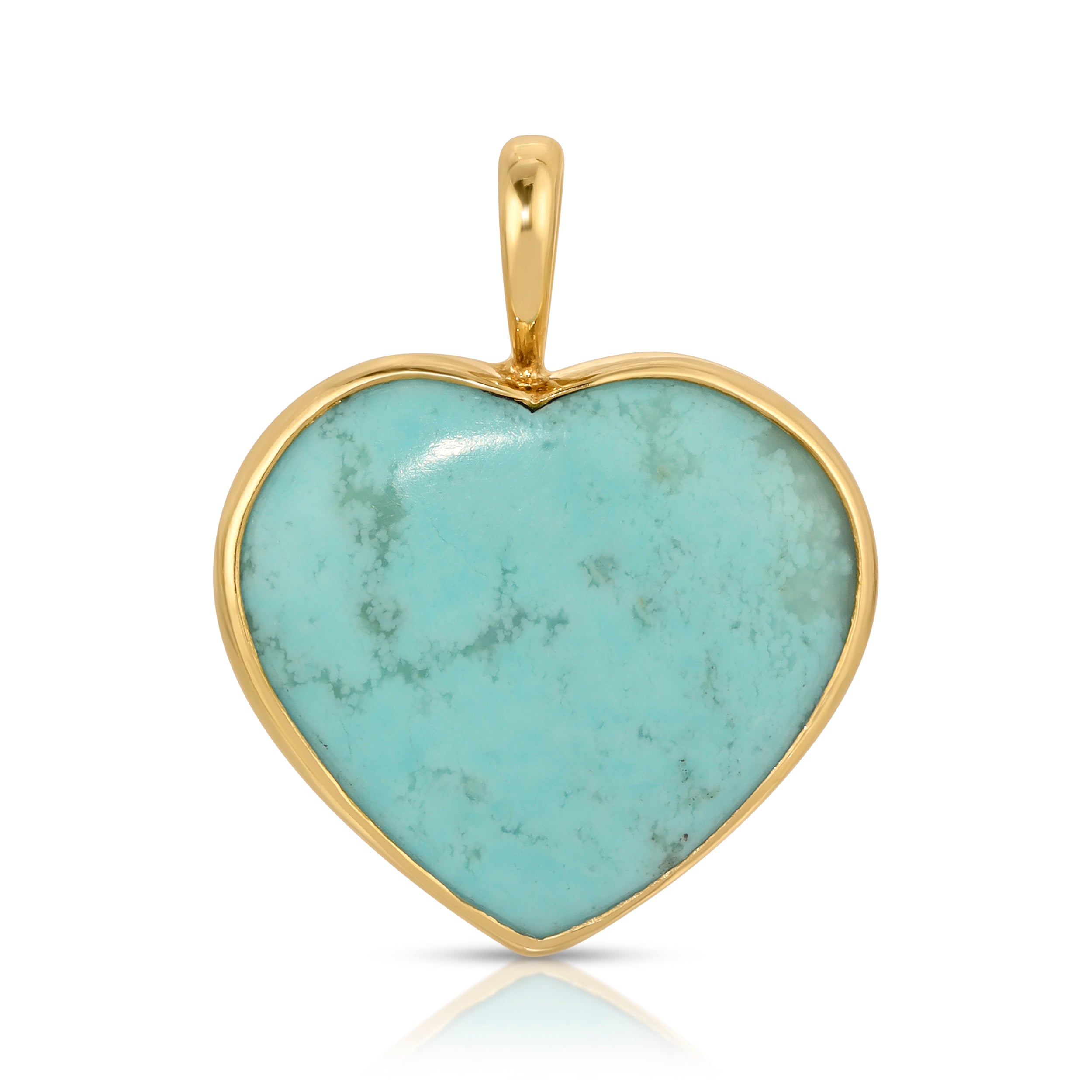 Maya Brenner Women's Gold Turquoise Heart Charm