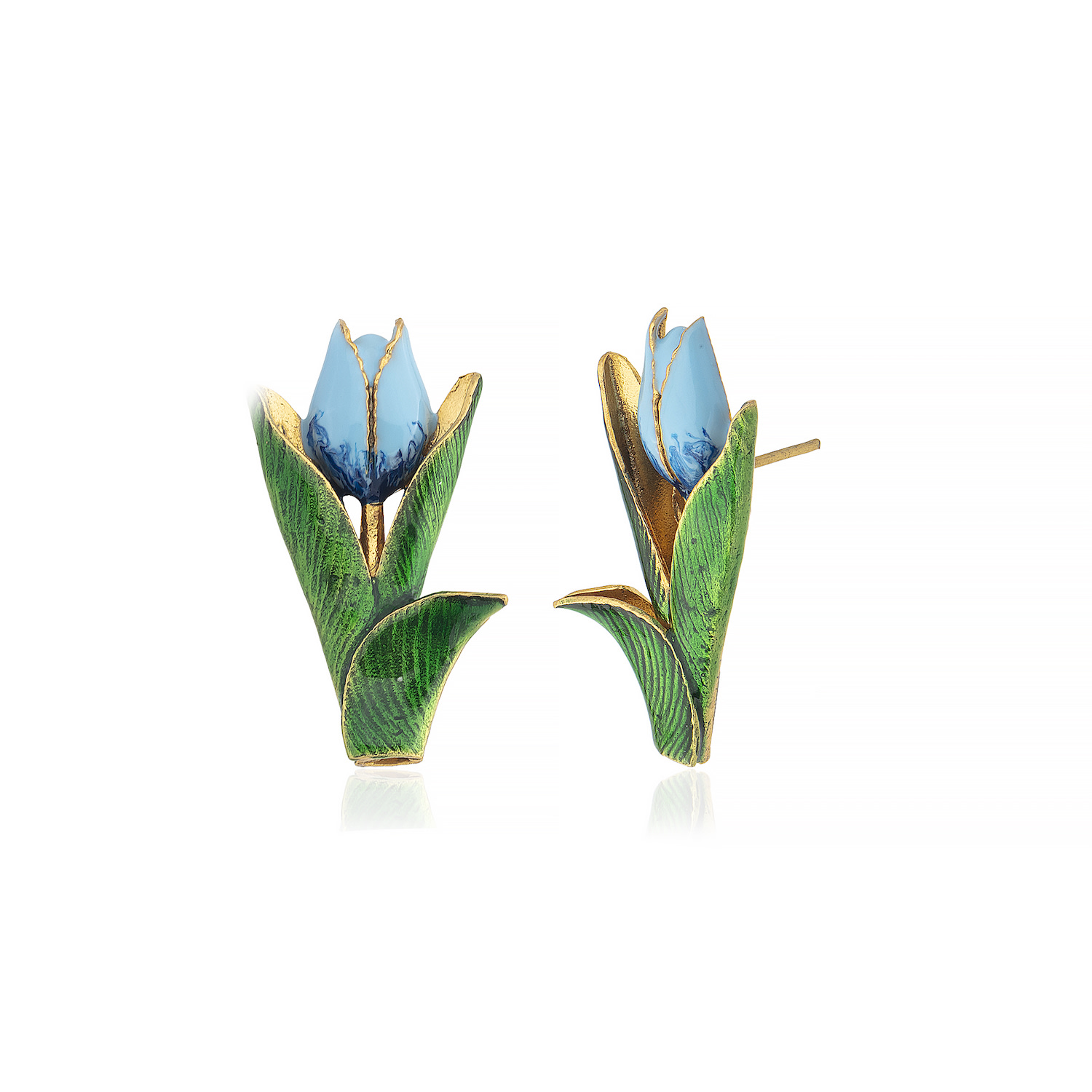 Milou Jewelry Women's Tulip Flower Earrings - Blue In Blue