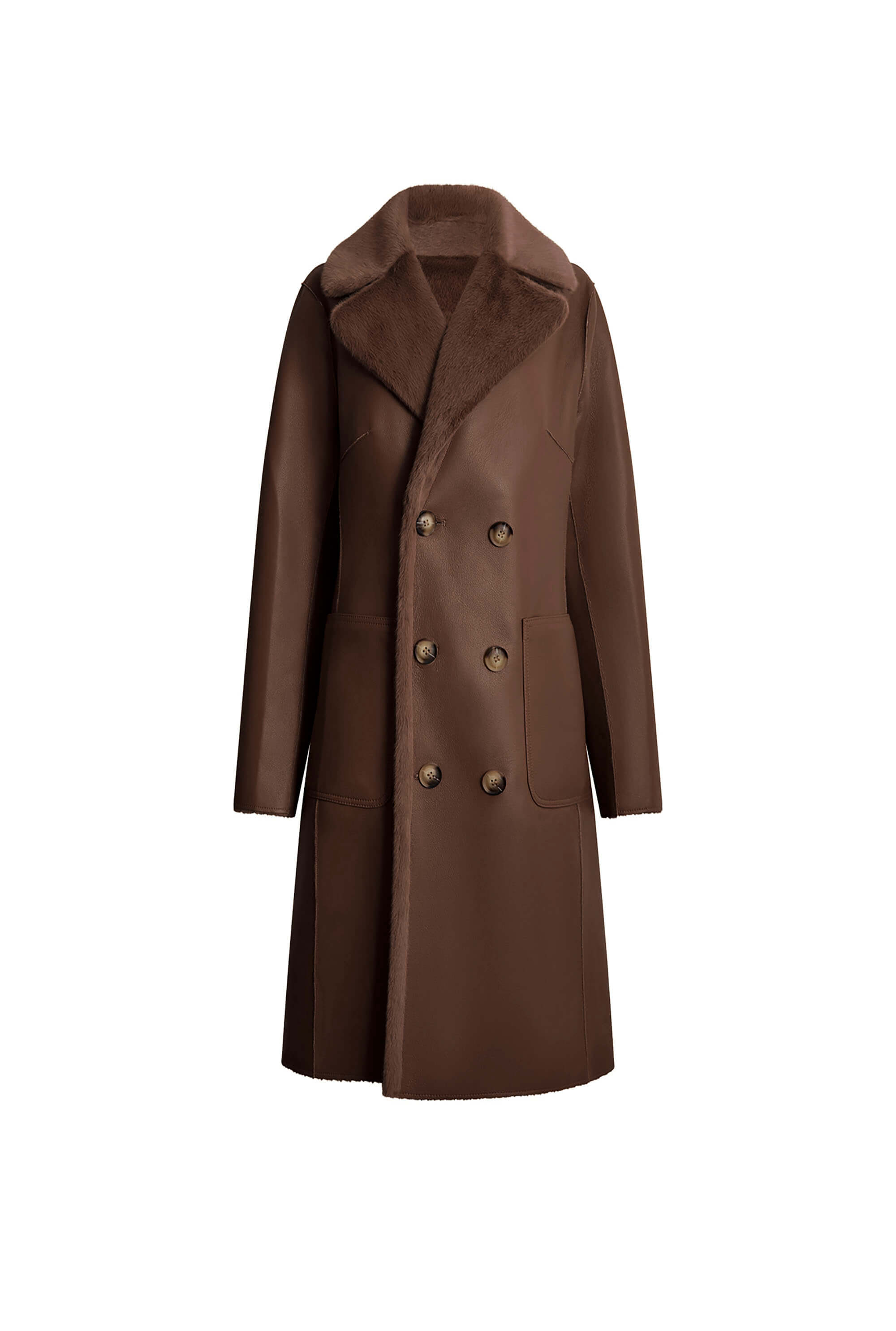 James Lakeland Women's Brown Reversible Faux Fur Coat In Brown