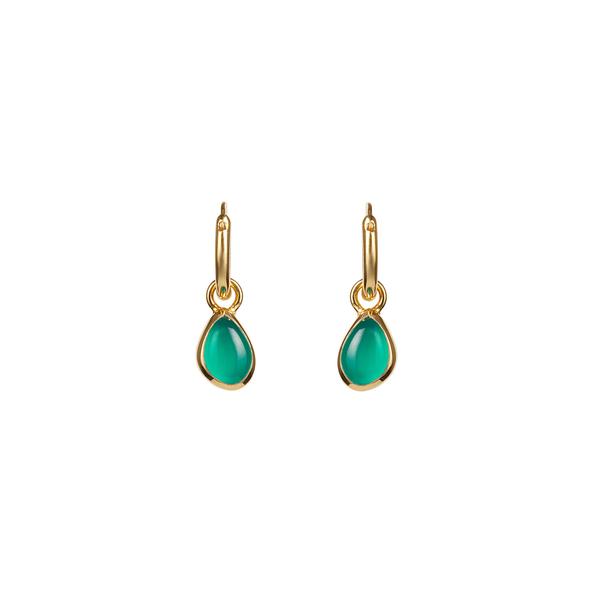 Women’s Apollo Green Onyx Mini Hoop Earrings Gold Rachel Entwistle Jewellery