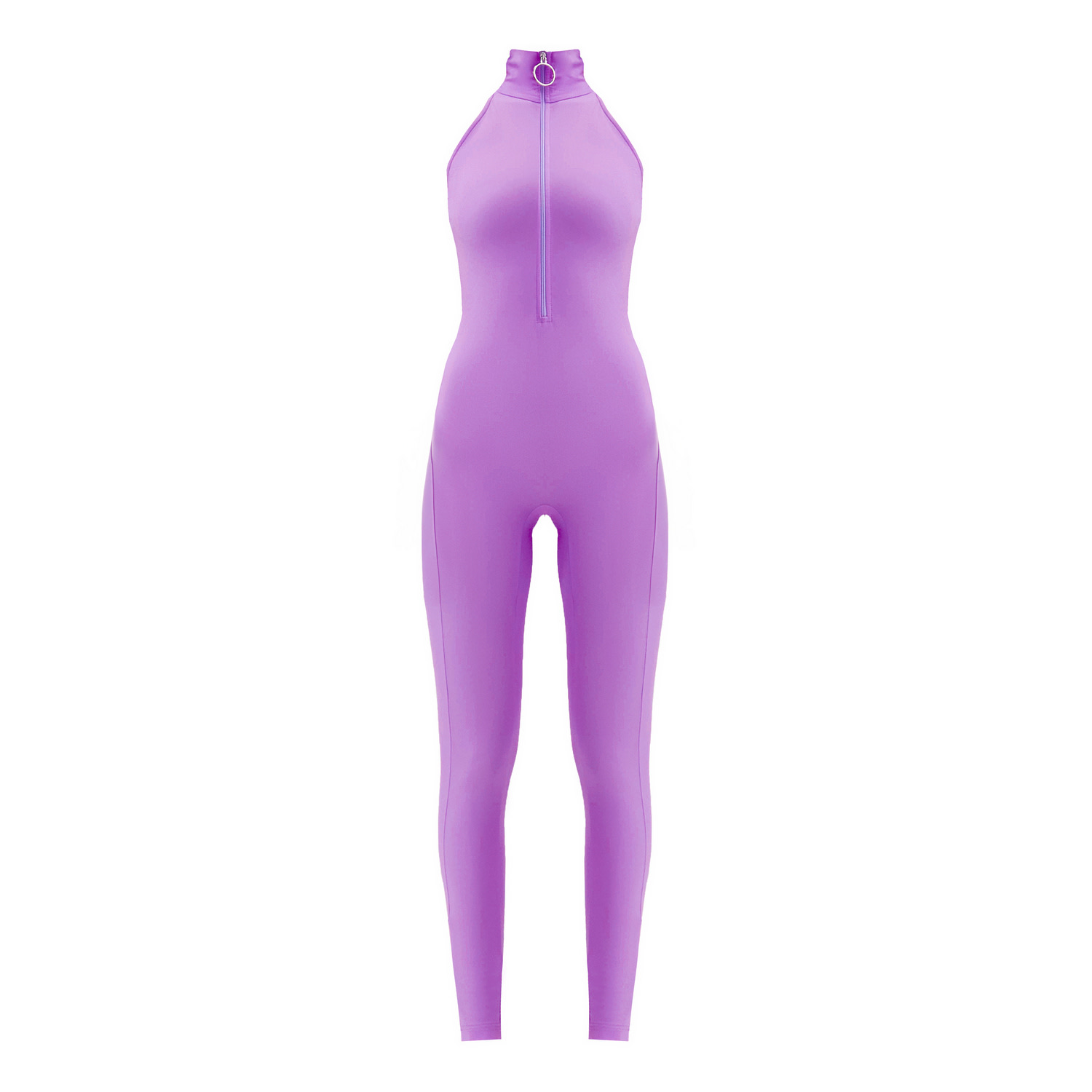 Monosuit Women's Pink / Purple Lavender Sleeveless High Neck Zip Up Bodysuit Americana In Pink/purple