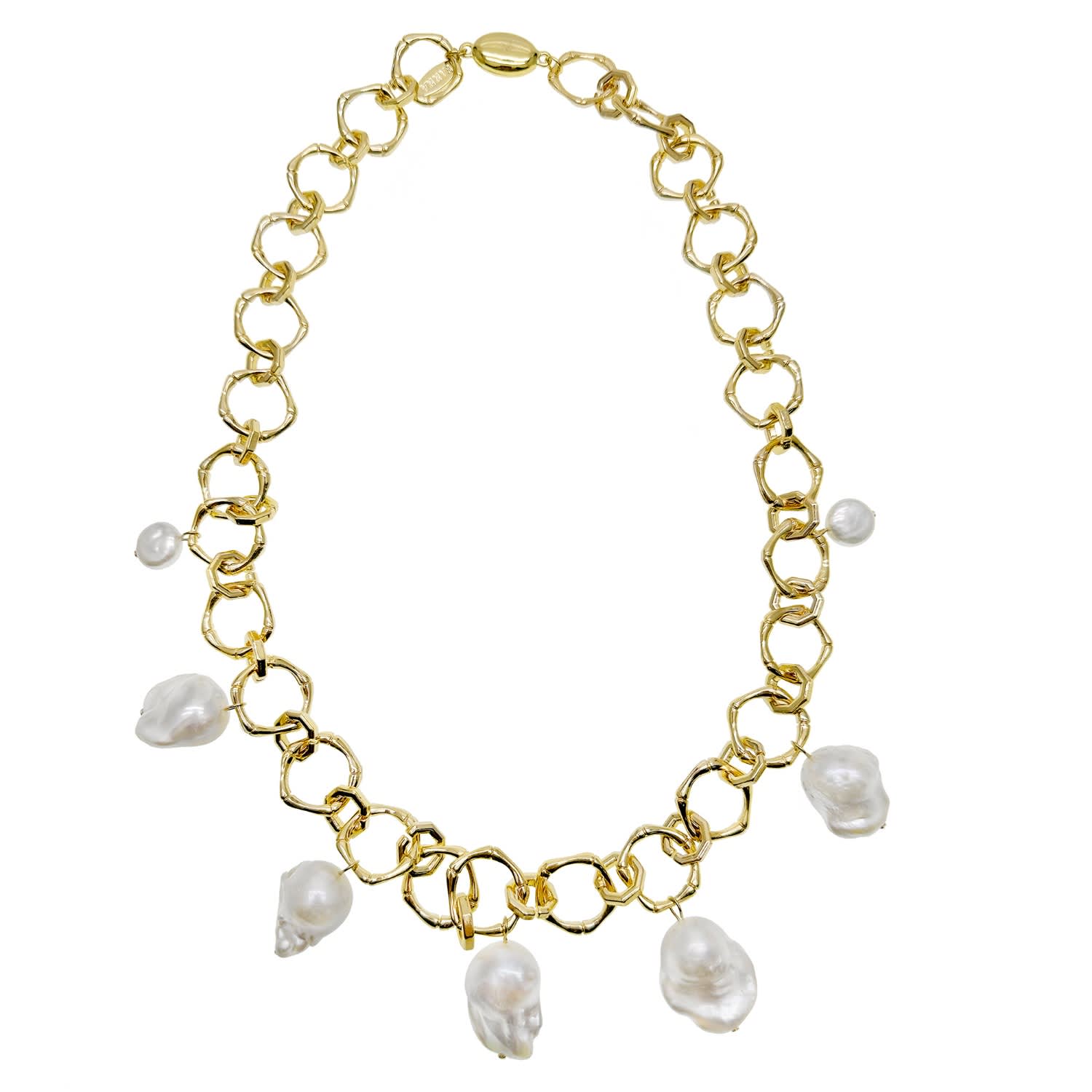 Natural Baroque Pearls Pendant Statement Necklace | Farra | Wolf 