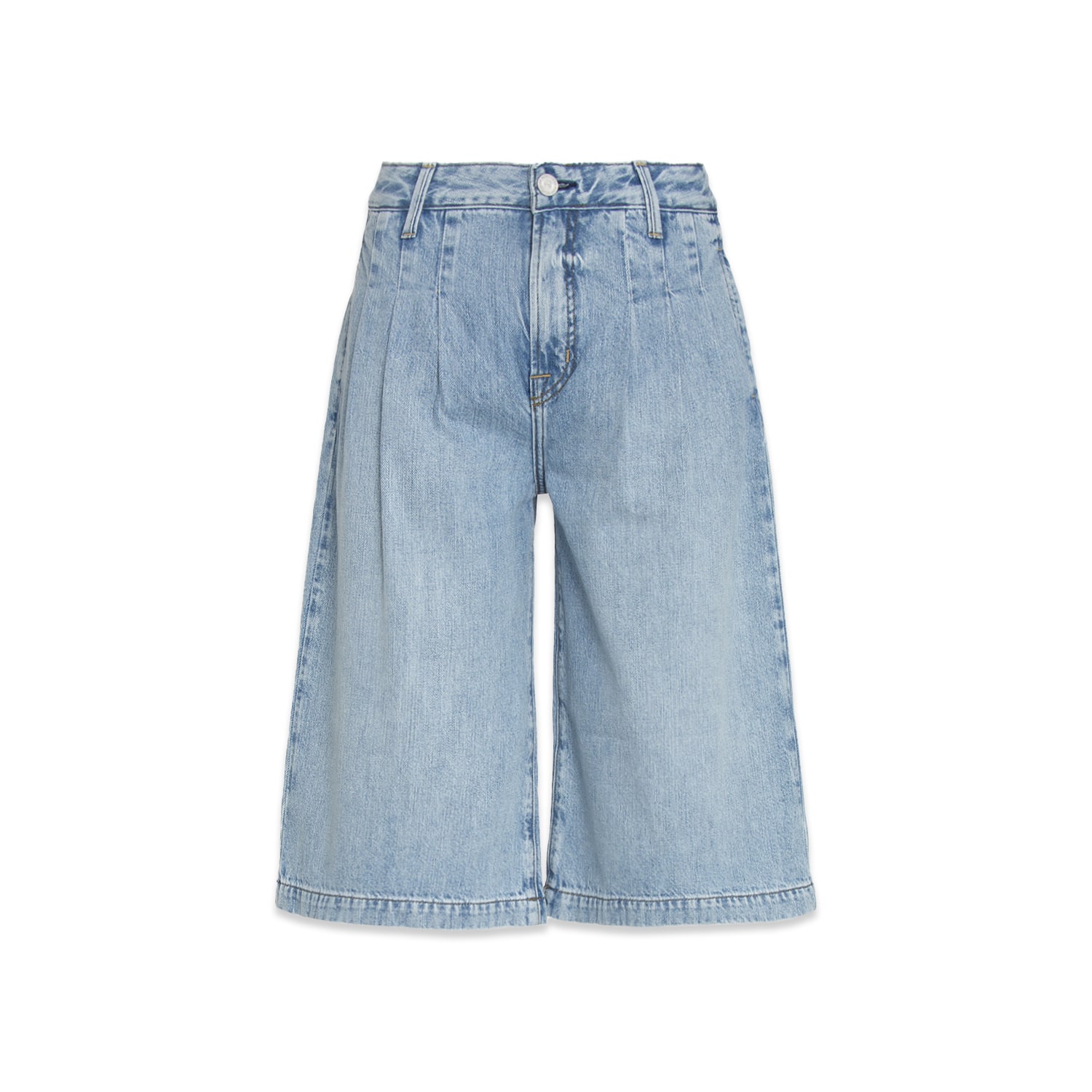 Noend Denim Blue Sadie Pleated Jorts In Cocoa Beach In Blue