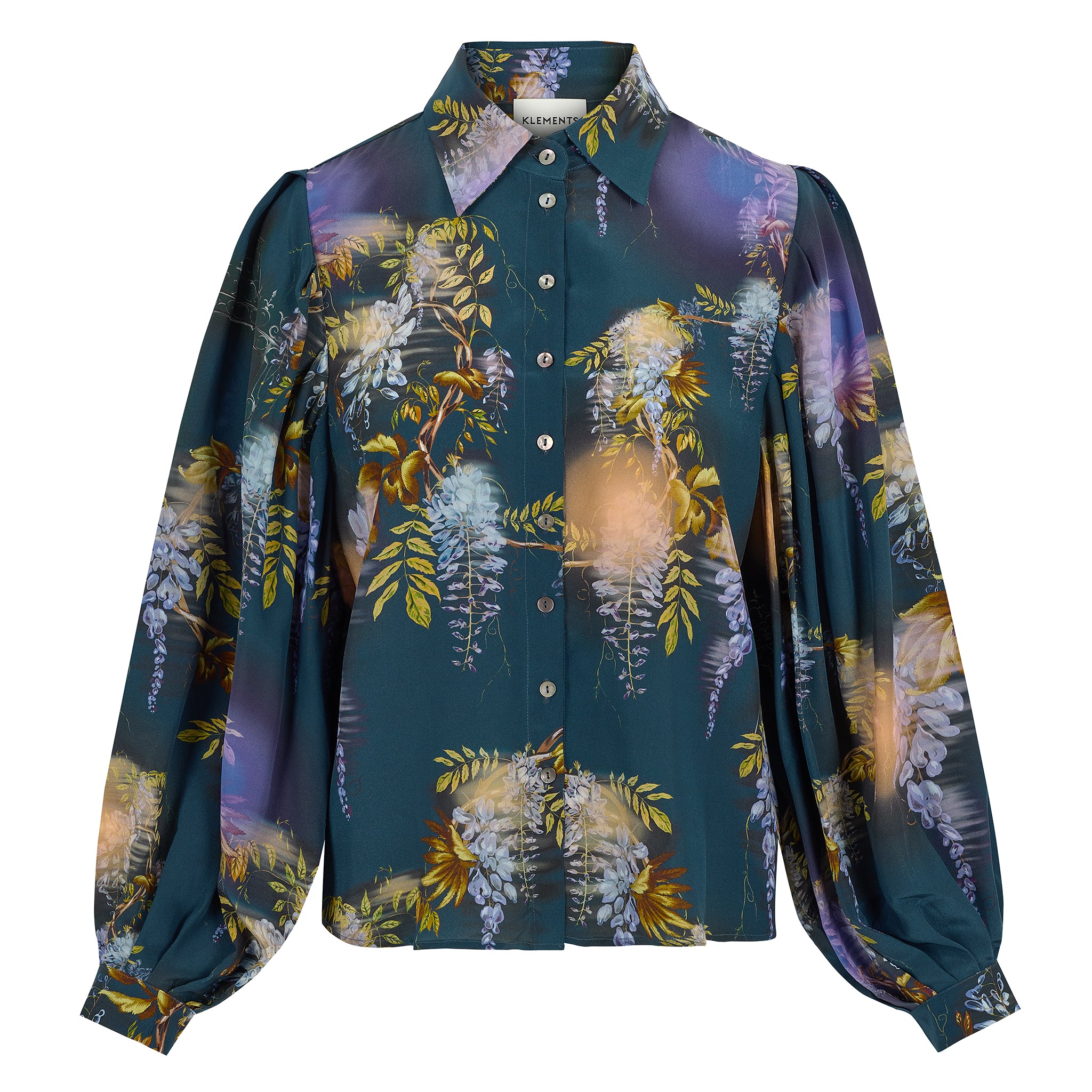 Klements Women's Pink / Purple Paints Silk Blouse In Wisteria Print In Pink/purple