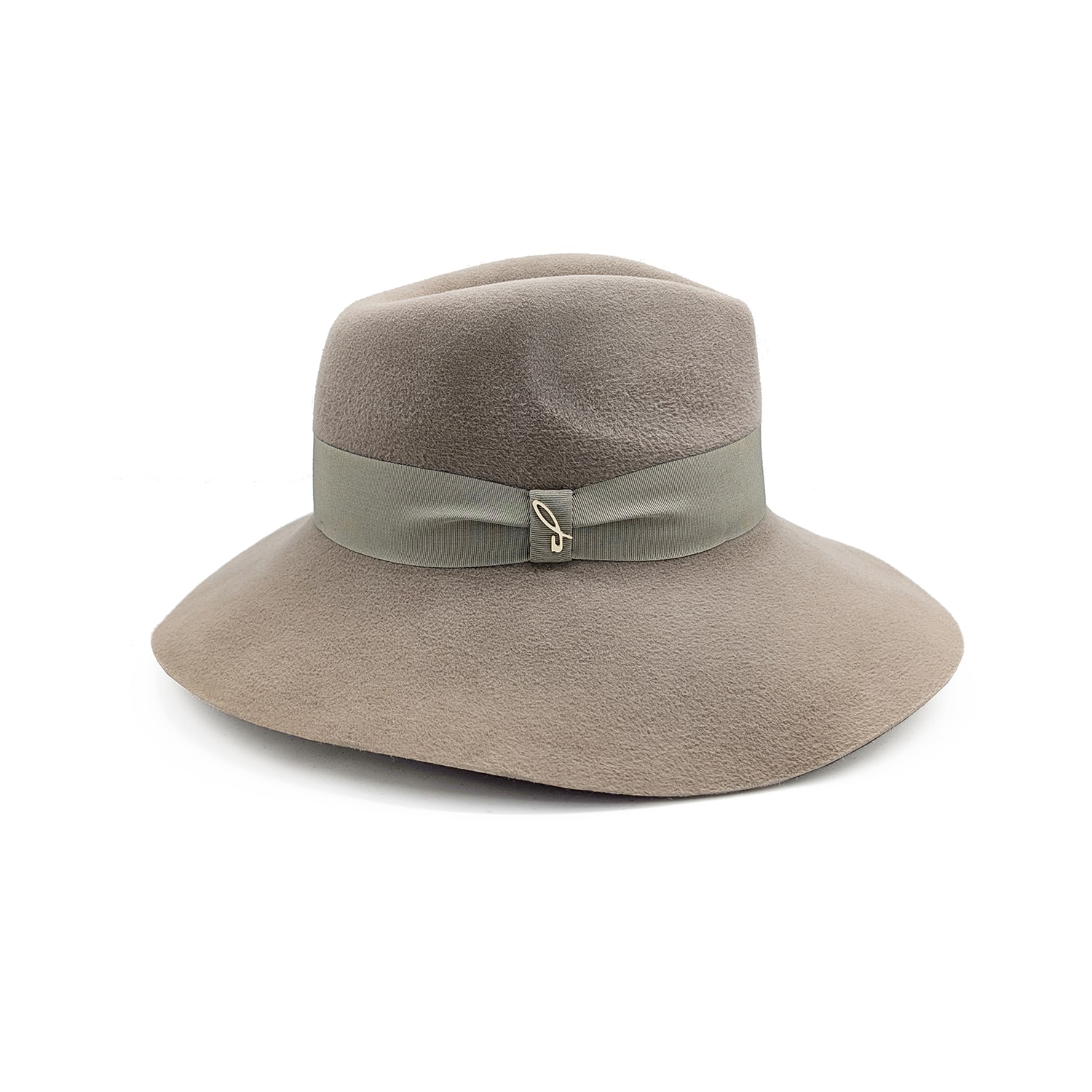 Doria 1905 Women's Neutrals Neutral Velour Lapin Felt Wide Brim Drop Hat In Multi