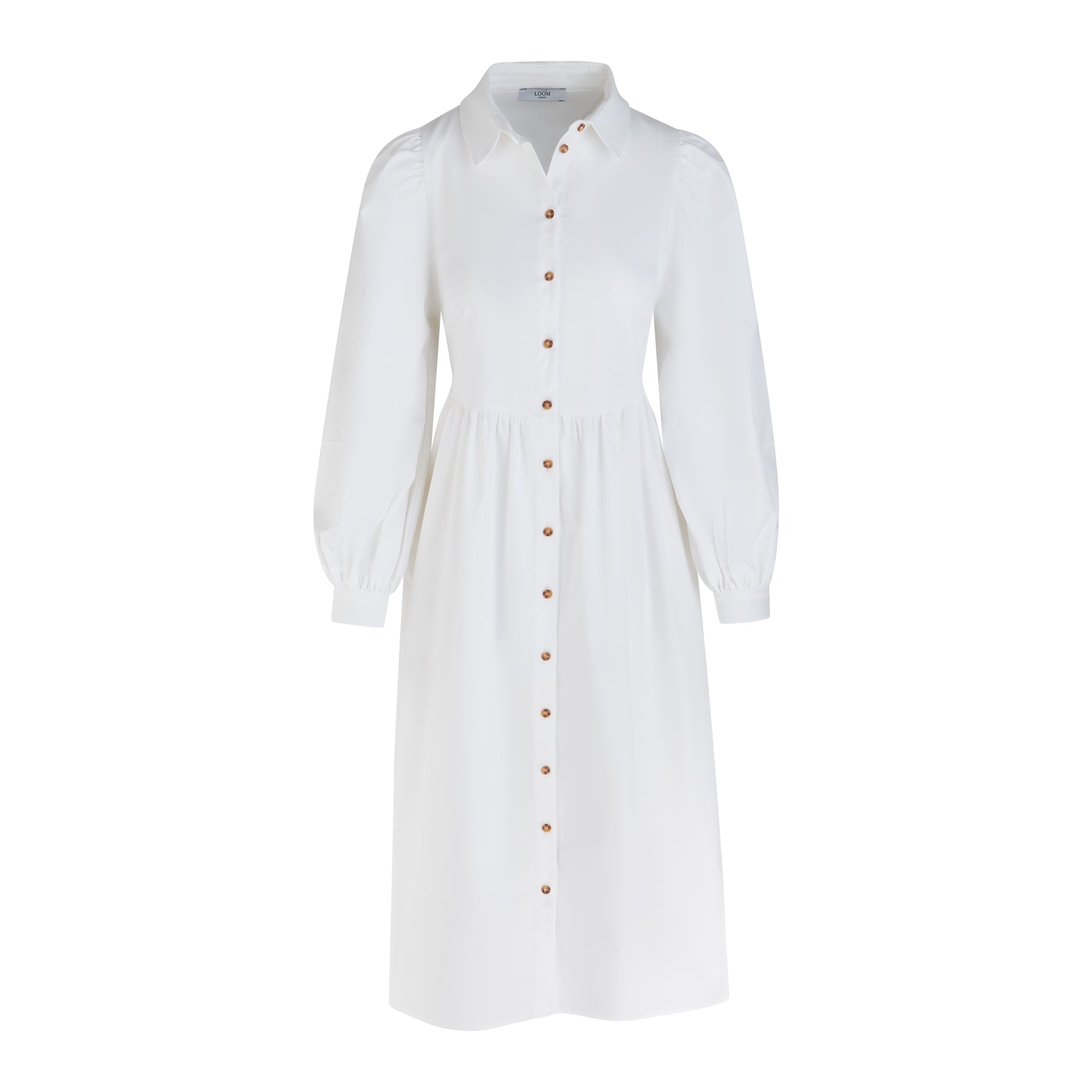 Women’s Shirt Dress Midi Nora White Xxs Loom London