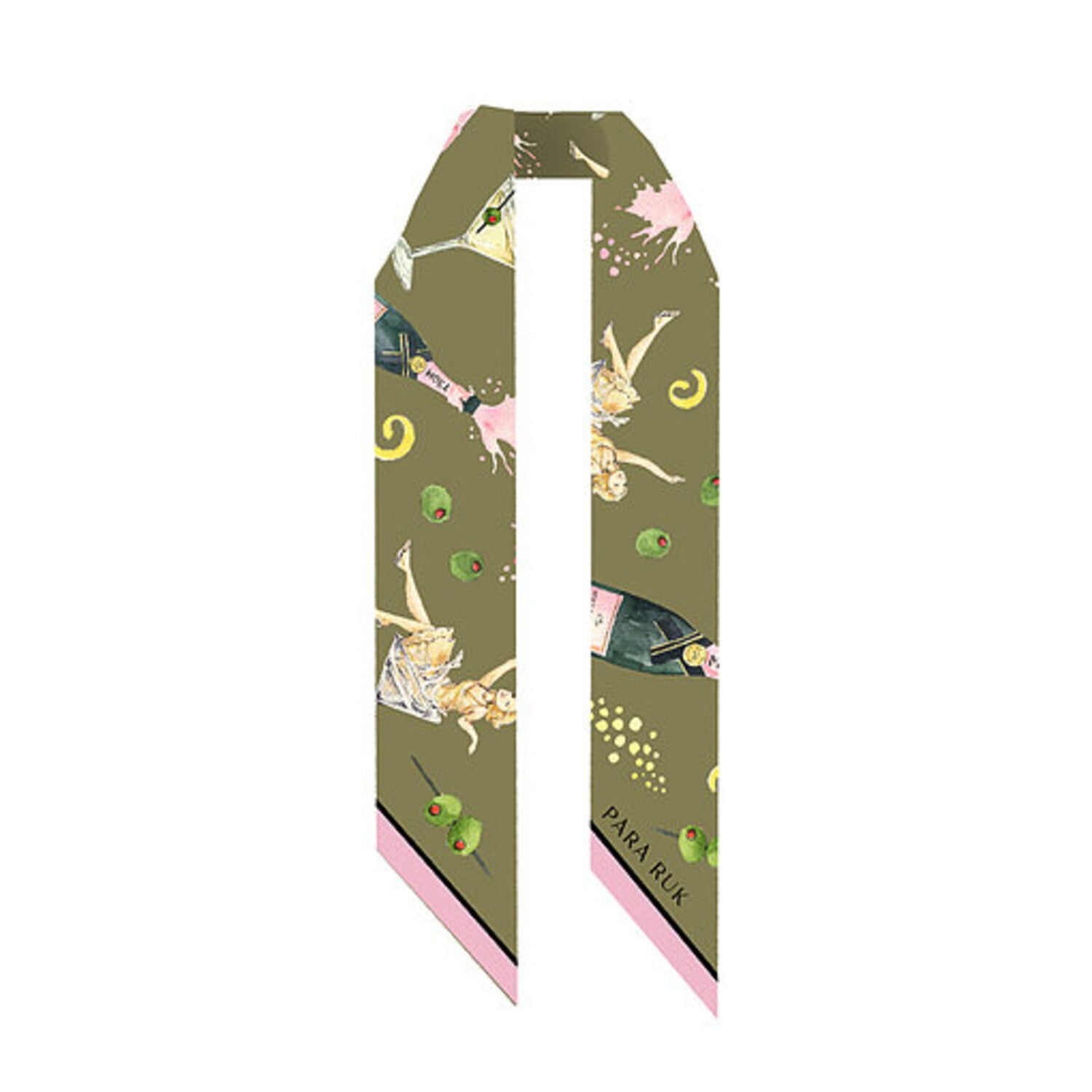 Para Ruk Women's Green / Yellow / Pink Roaring Twenties Maxi Silk Twill Scarf In Multi