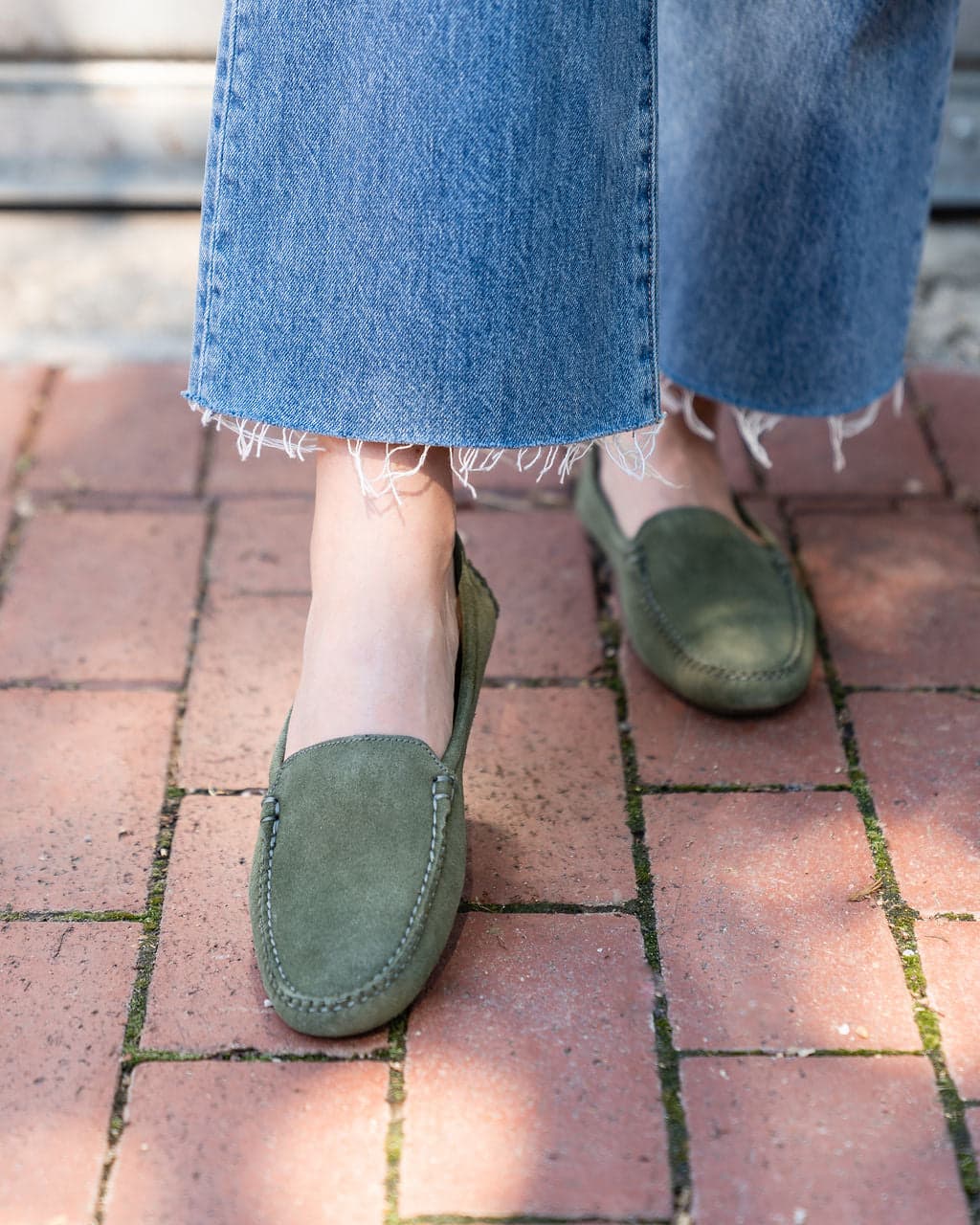 Jillian Driving Moccasin Olive Patricia Green Wolf Badger