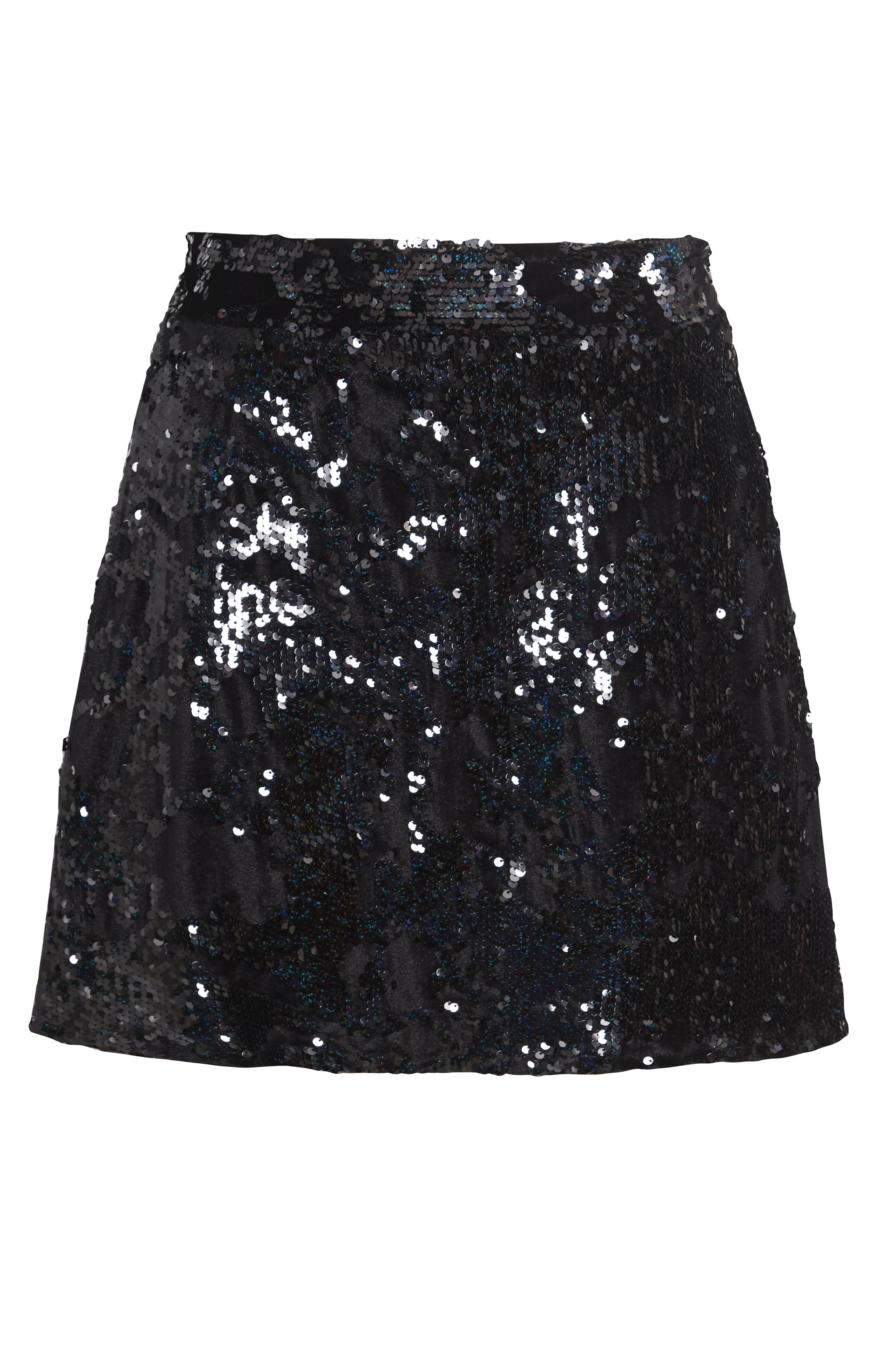 Women’s La Dolce Black Sequin Skirt Large Sarvin