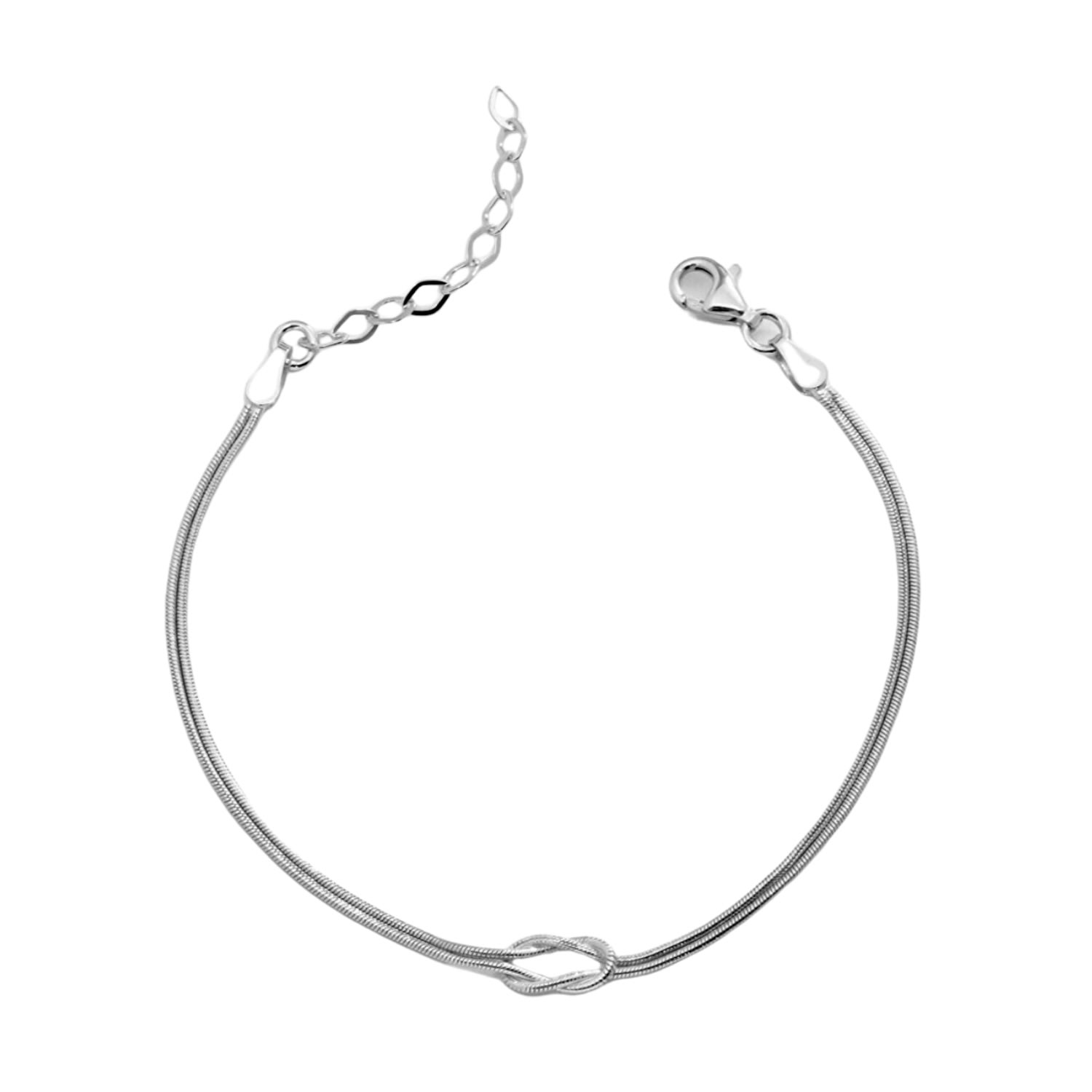 Spero London Women's Sterling Silver Snake Chain Knot Bracelet - Silver In Silver