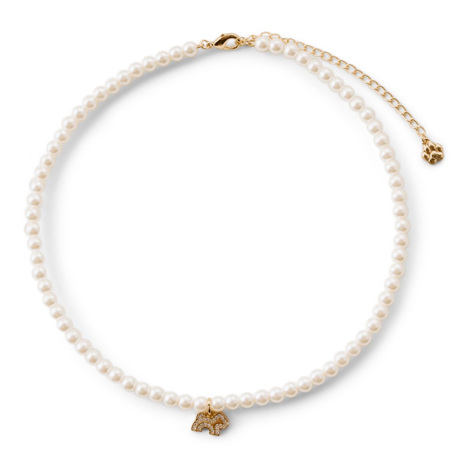 Cloud Haven Women's Gold / White  Faux-pearl Logo Pendant Necklace Gold