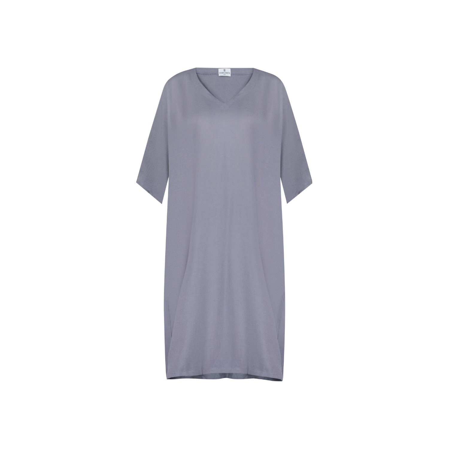 Women’s Grey / Blue Light Blue Grey Neutral Plain Short Kaftan Dress XXL Dhara Sheth Dubai