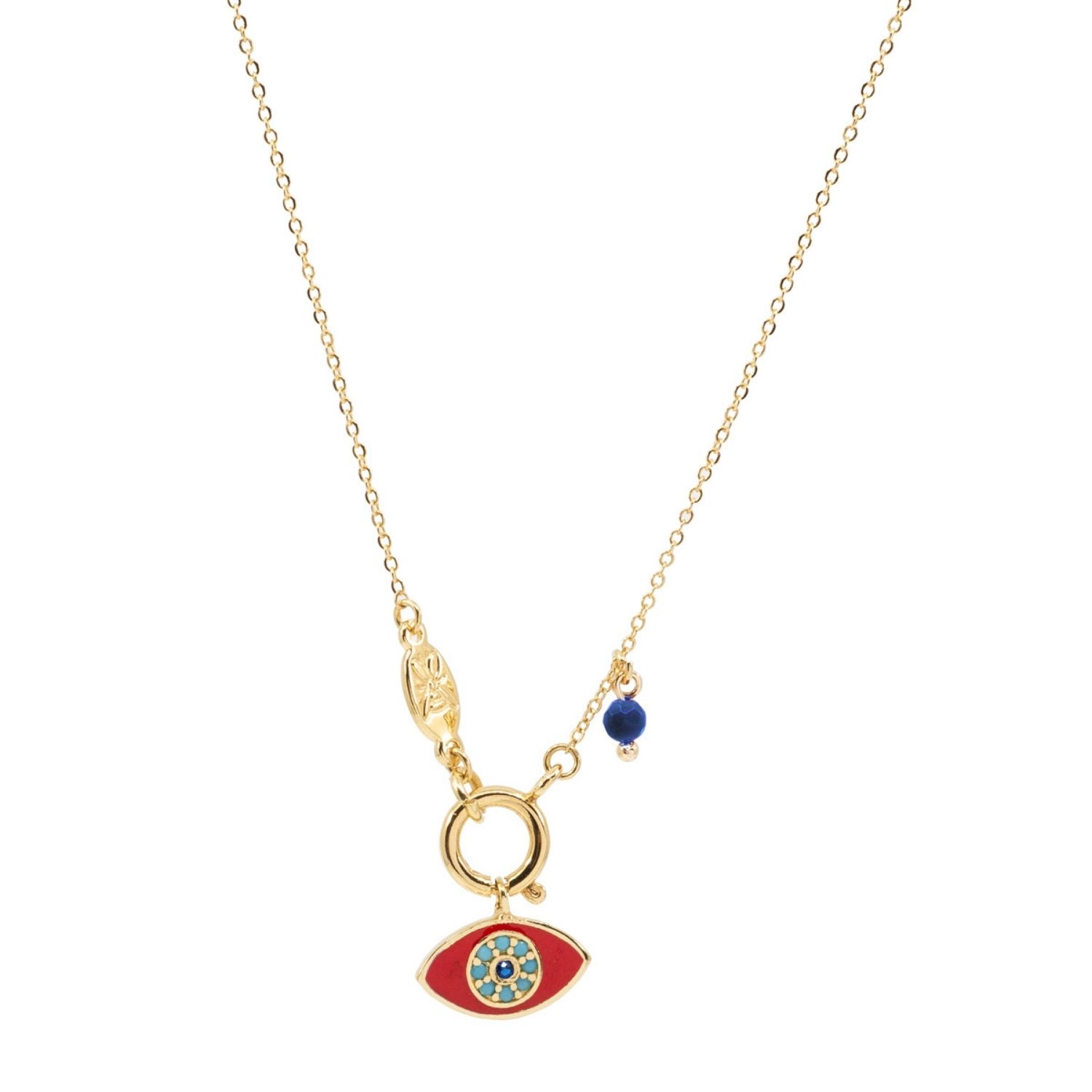 Atelier Petites Pierres Women's Gold / Rose Gold Red Luck - Red Eye Necklace