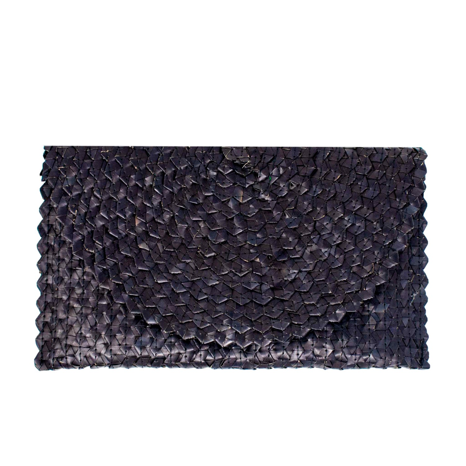 Women’s Grass Clutch - Black Straw Poppy + Sage