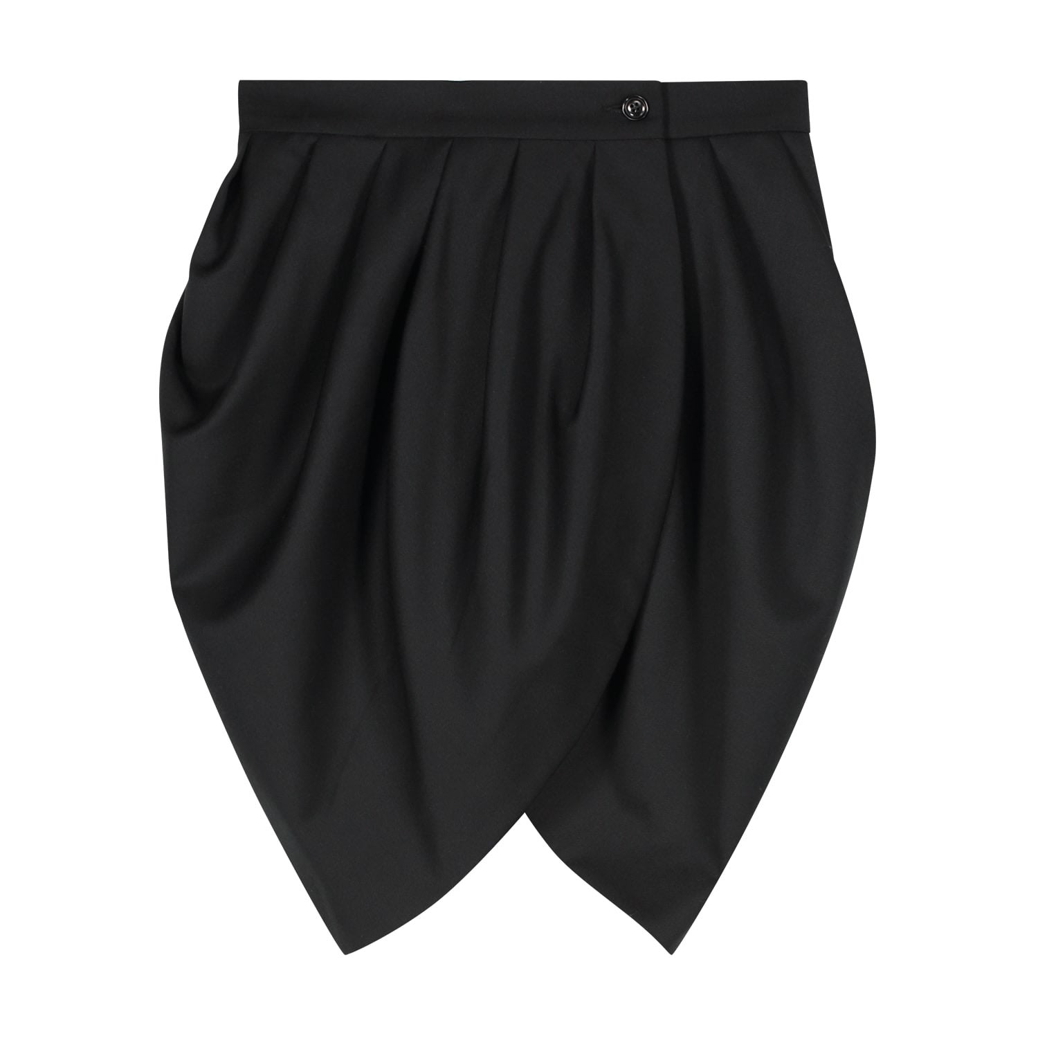 Women’s Iconic Black Gabardine Draped Skirt Large Monique Singh