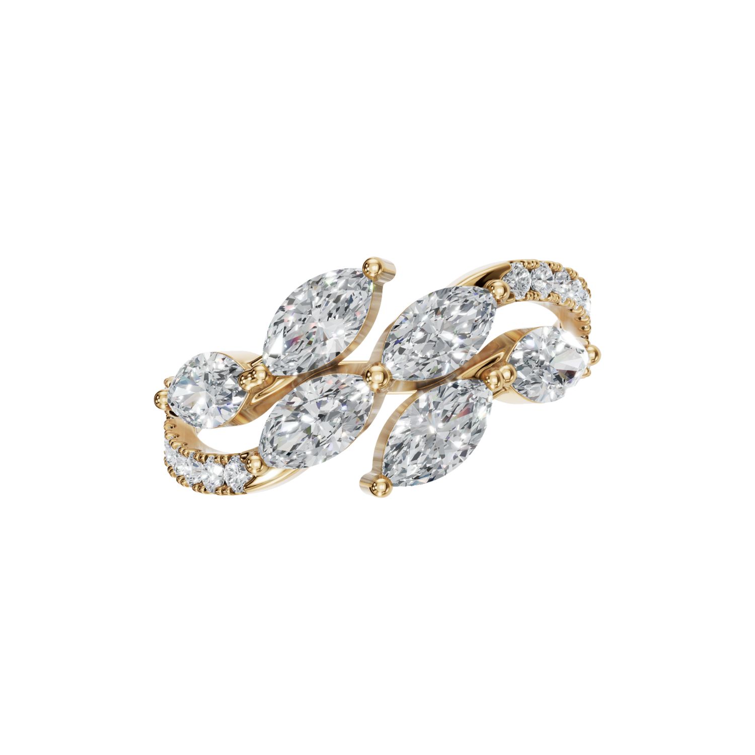 Aya Fine Jewelry Women's Yellow / White / Rose Gold Fourteen Kt Divine Marquise Diamond Ring