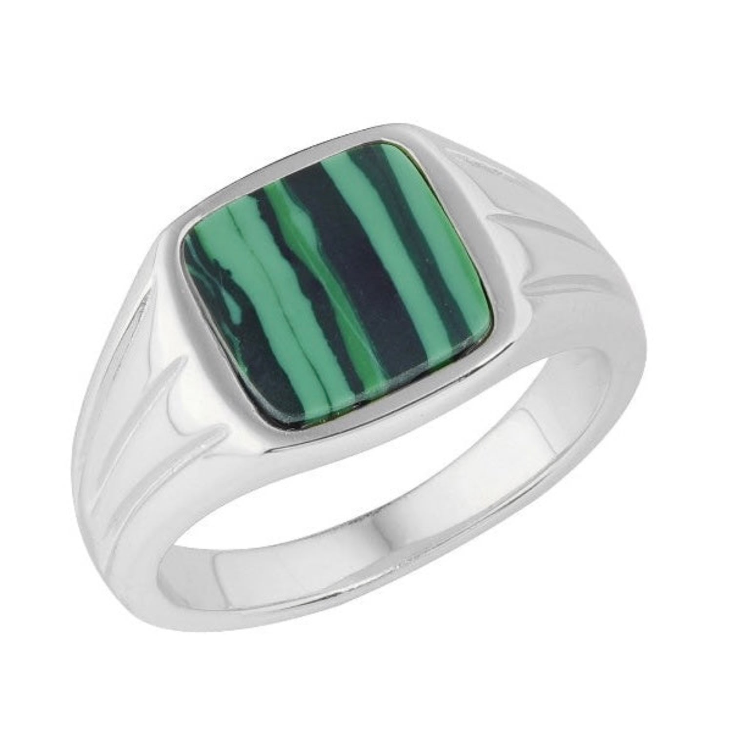 Bermuda Watch Company Women's Green / Silver Annie Apple Stellar Sterling Silver Malachite Green Ring In Multi