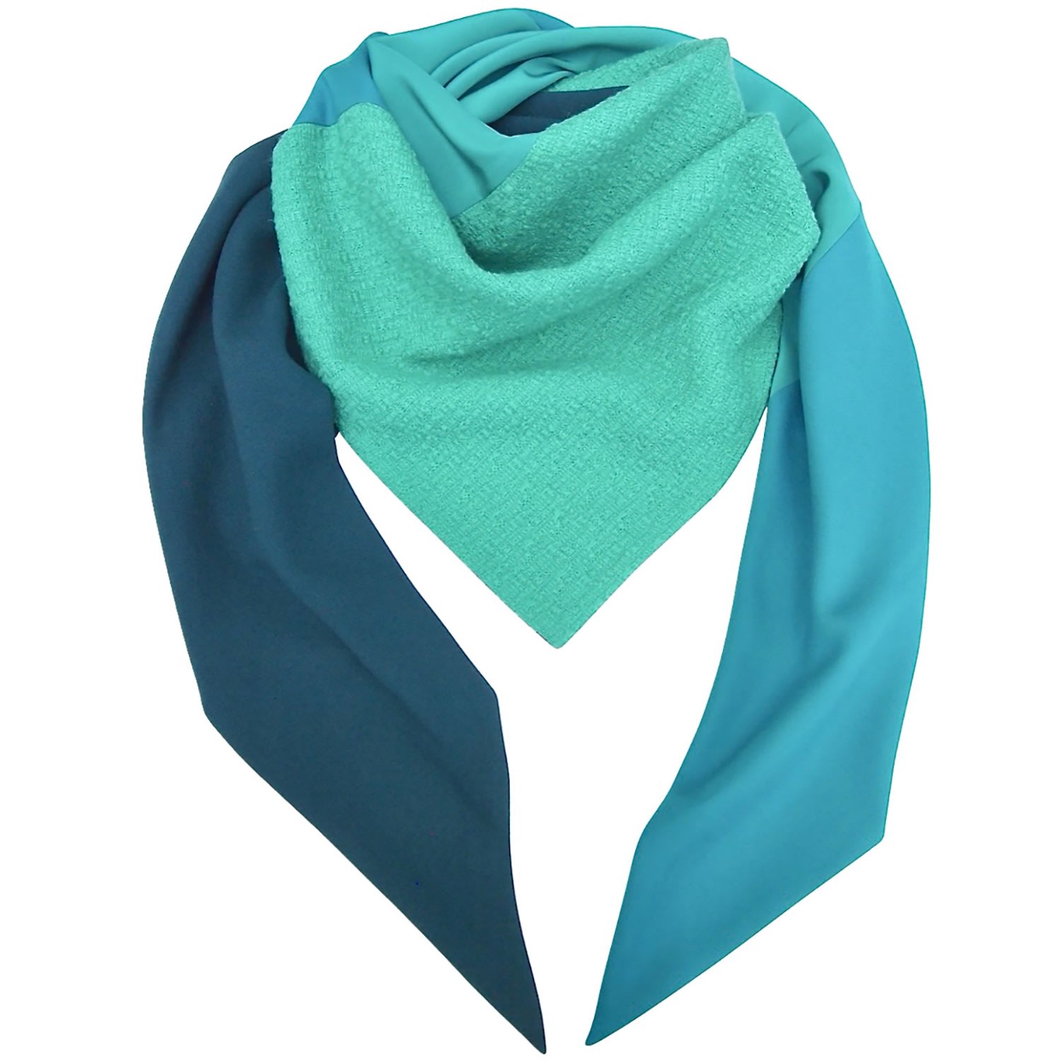 Capitana Women's Green / Red / Purple Paradiso Grande – Reversible Silk & Wool Triangle Scarf