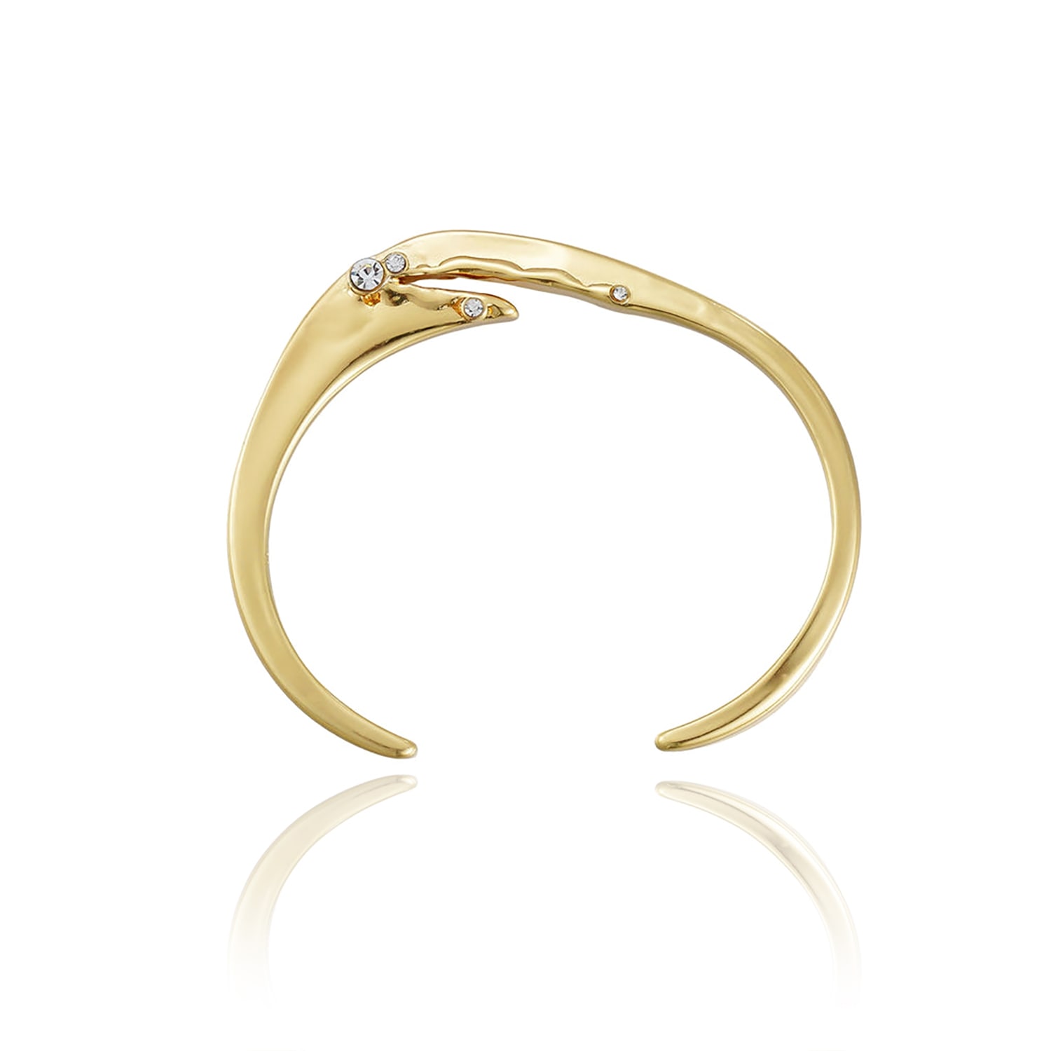 Rare Matters Jewelry Women's Golden Ripple Cuff Bangle Bracelet