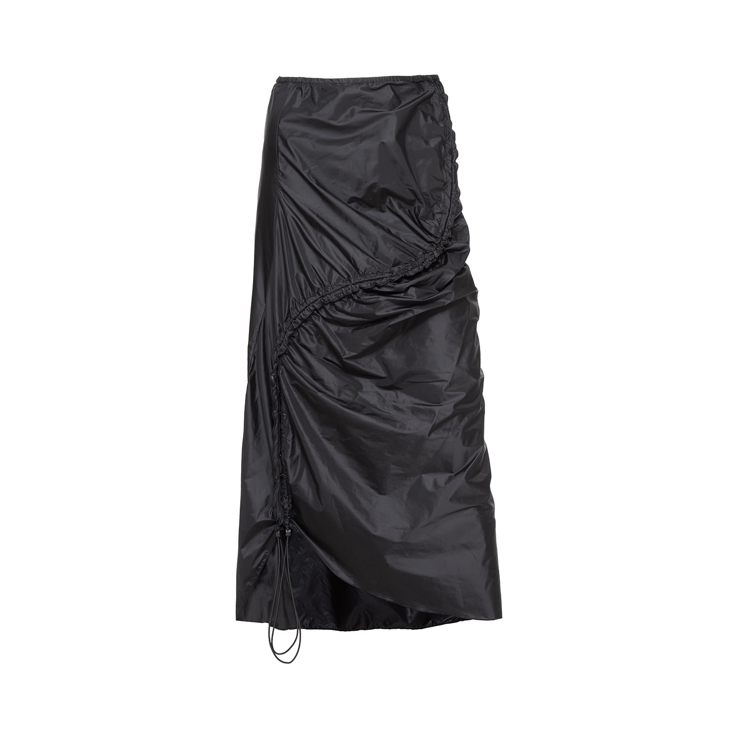 Audrey Vallens Women's Black Spades 2 Gathered Seam Skirt In Black