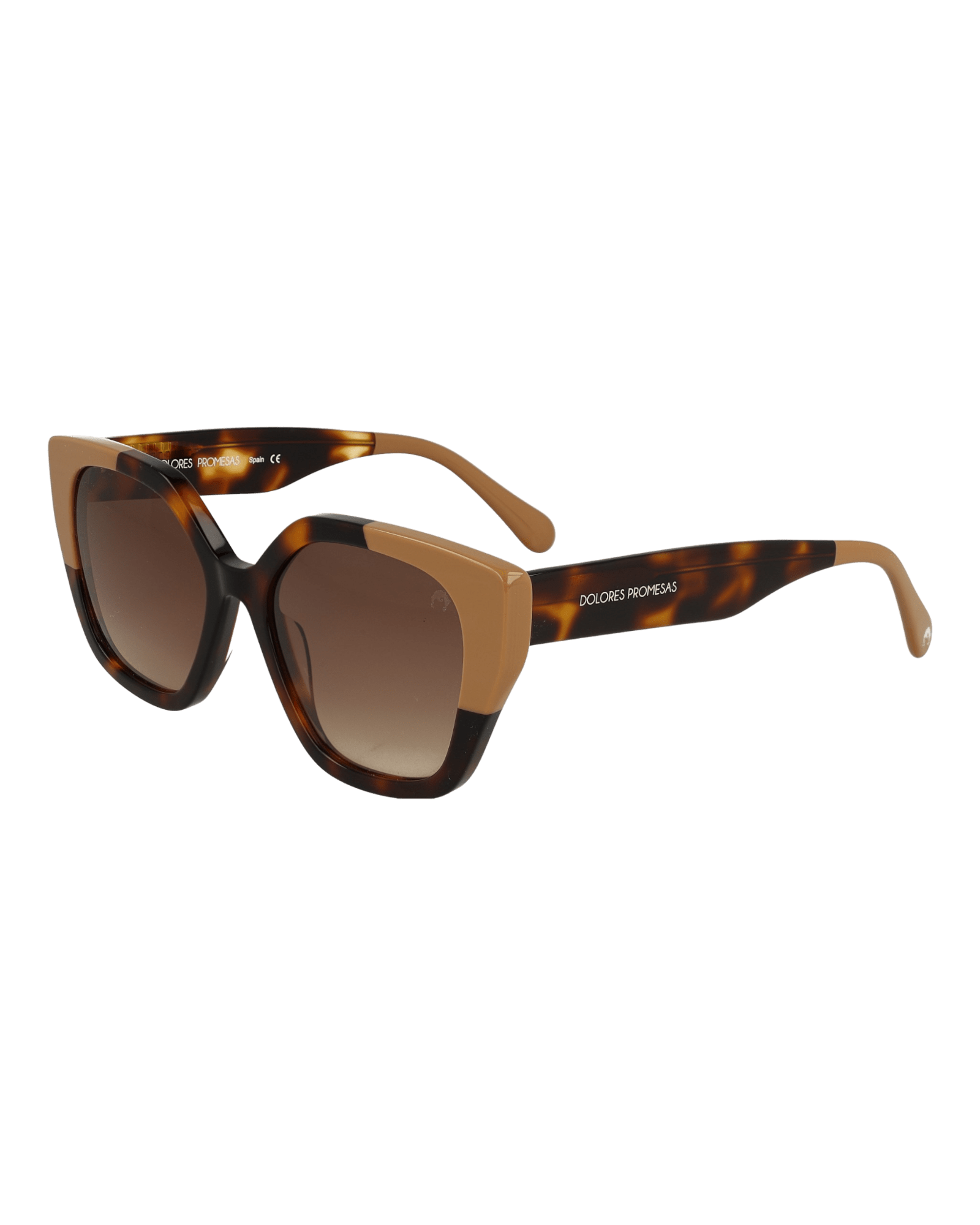 Dolores Promesas Women's Gold / Black Havana Beak-shaped Spectacles With A Tendency To Beak And Make-up Color. In Gold/black