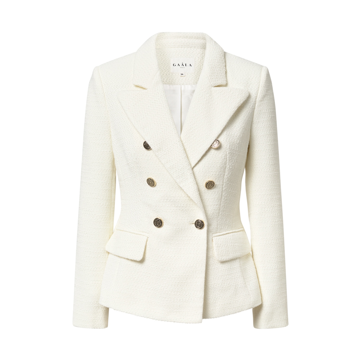Gaala Women's White William Tweed Jacket In White