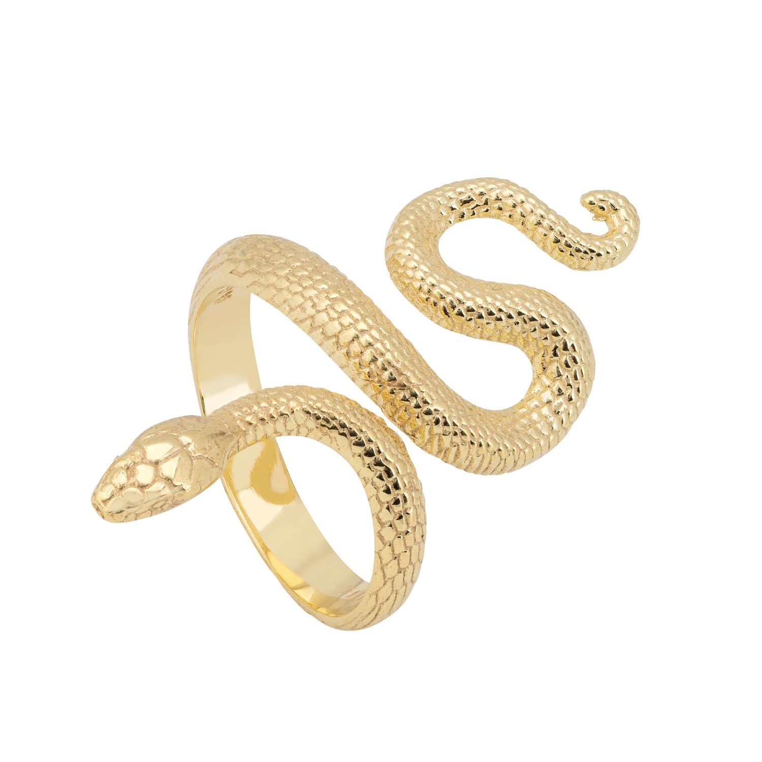 Women’s Coiled Cobra Snake Cocktail Ring Gold Latelita