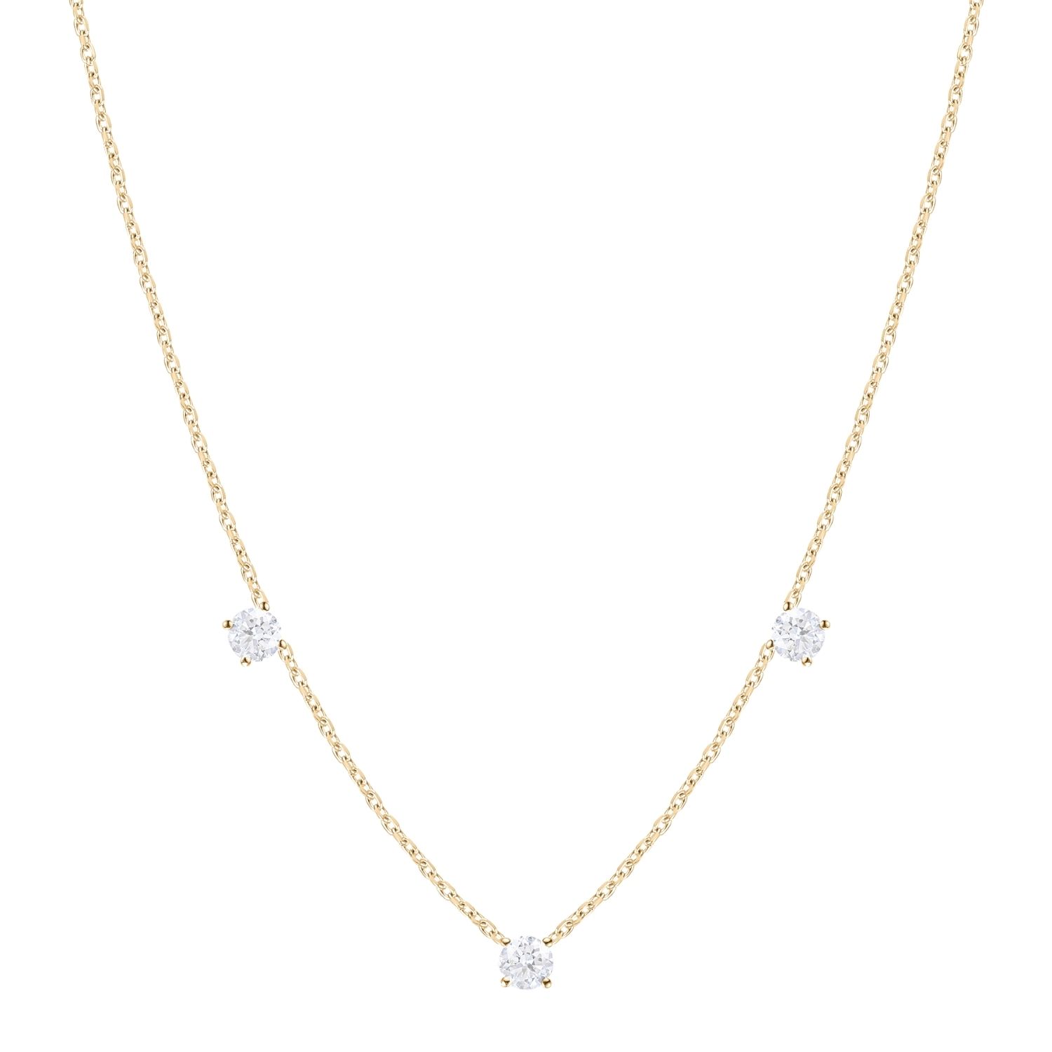 Dyamka Women's Must Three Diamonds Necklace Yellow Gold In Gold