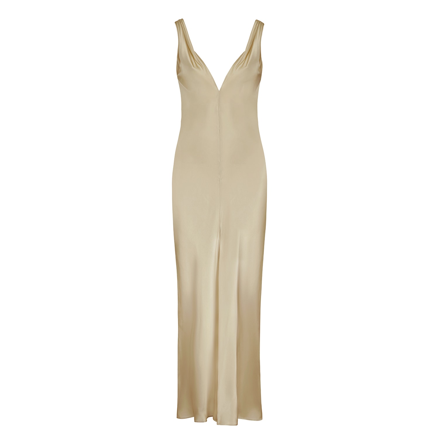 Women’s Gold Alice Silk Slip Dress - Sand Medium The Summer Edit