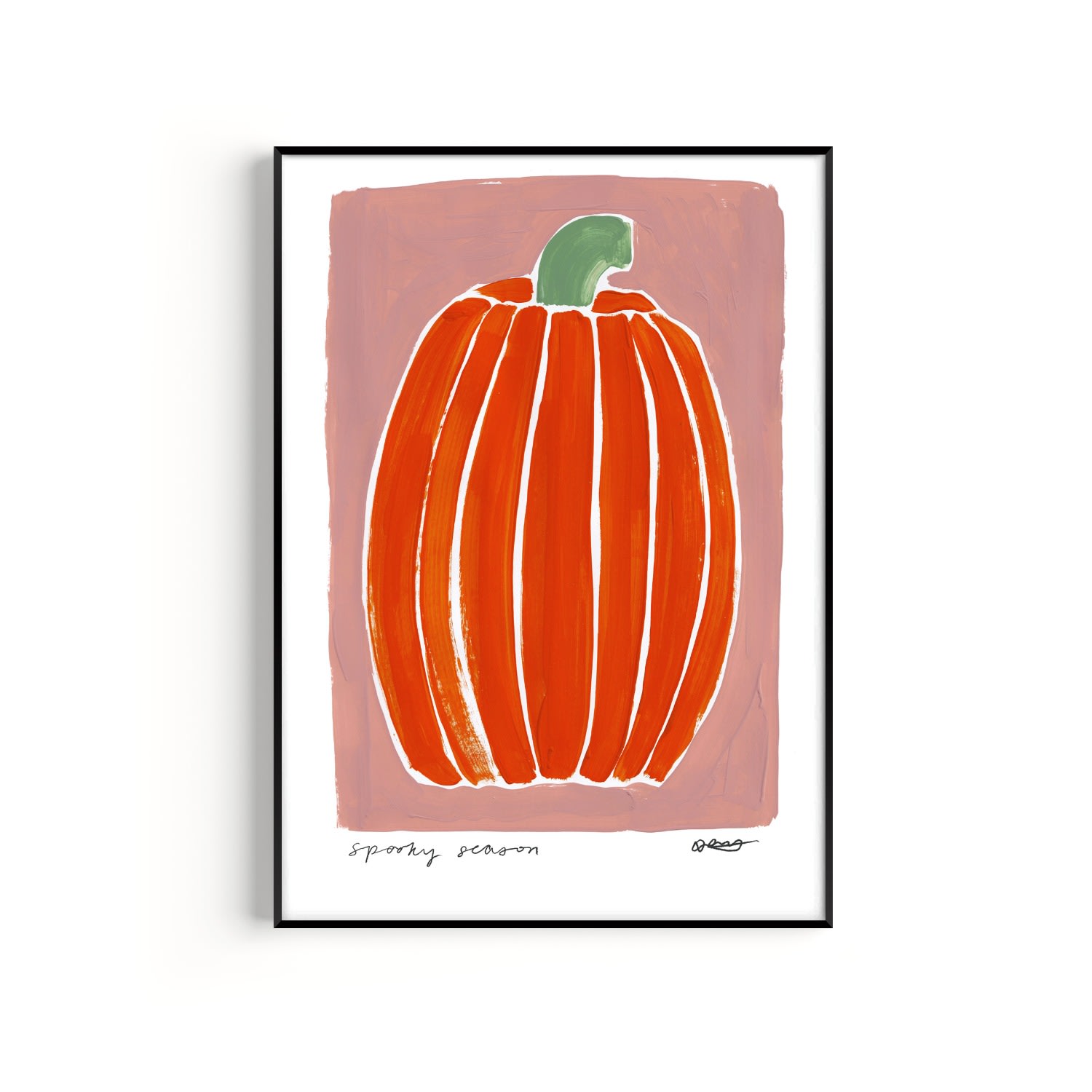 Natalie Cass Art Neutrals Pumpkin Hand Painted Art Print - A3