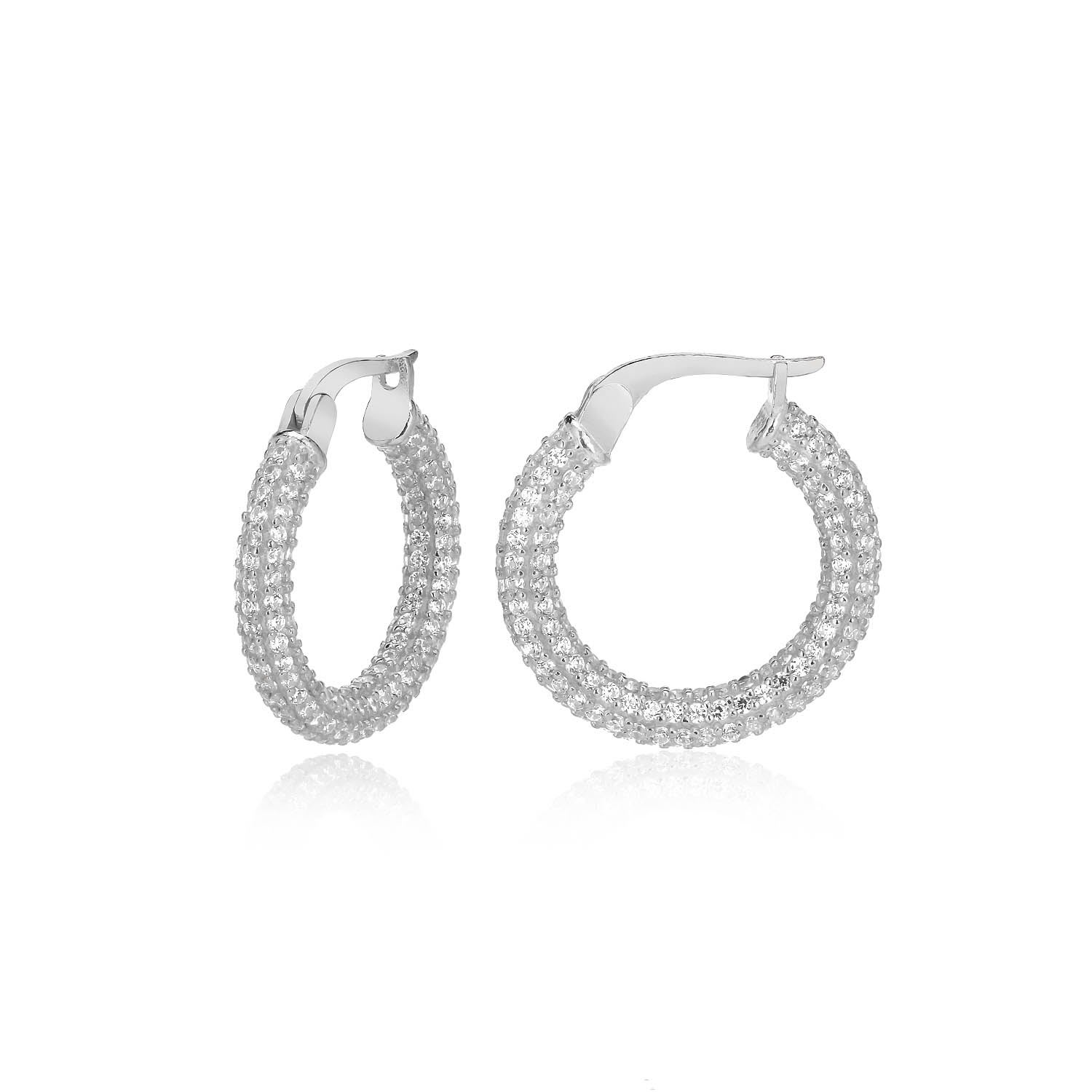 Women’s Daphne Gold Medium Hoop Earring Silver By Eda Dogan