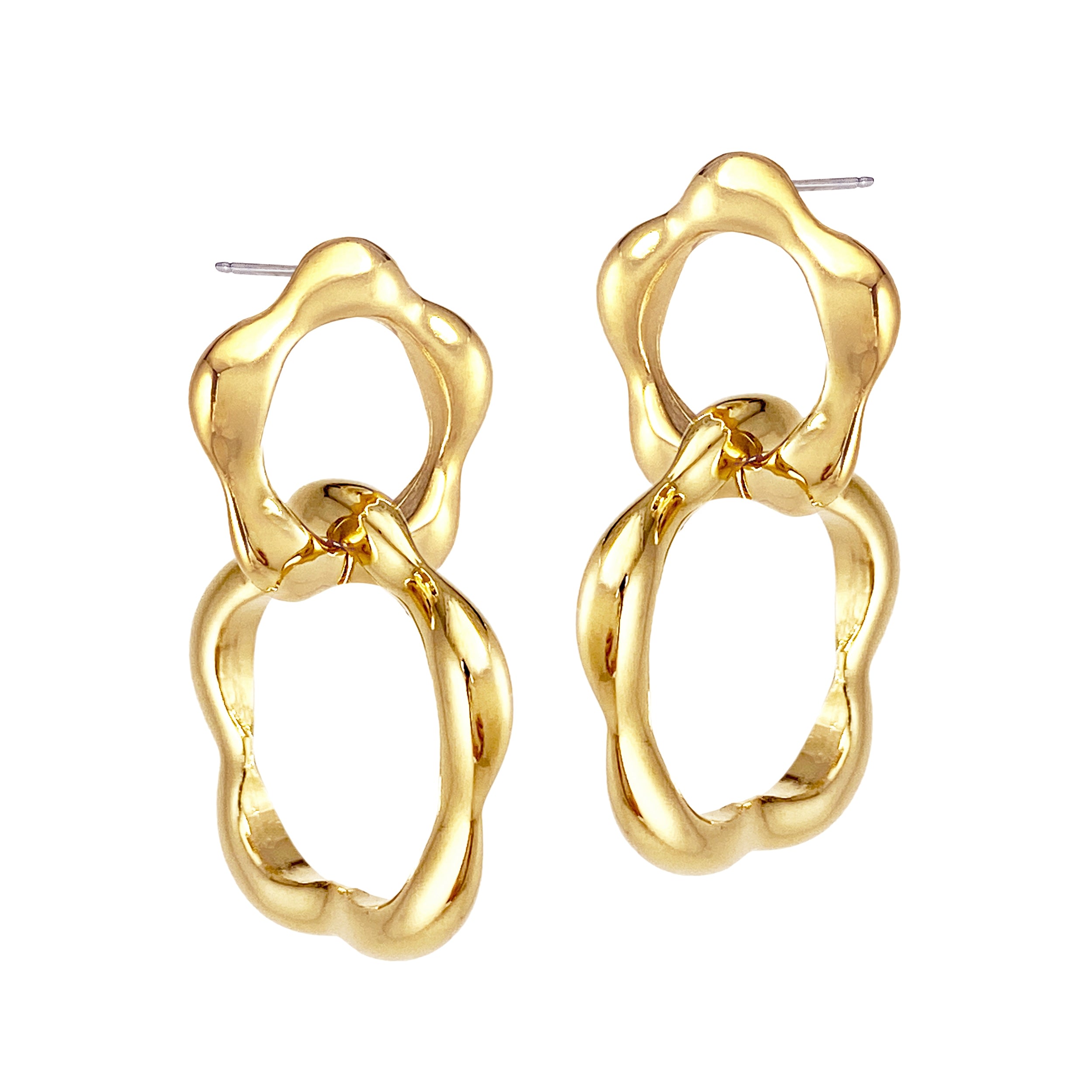 Biko Women's Wildflower Double Drops - Gold In Gold
