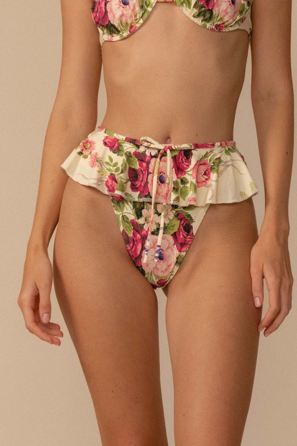 Women's Bouquet Tamarindo Ruffle Bikini Bottom | Medium | Montce Swim