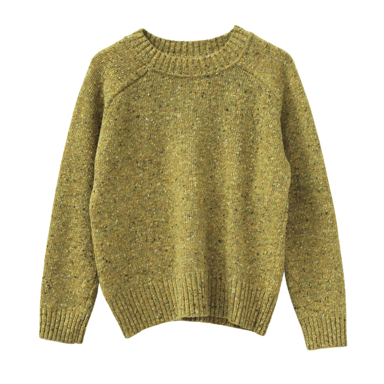 Oubas Women's Green Donegal Merino Wool Sweater In Lime
