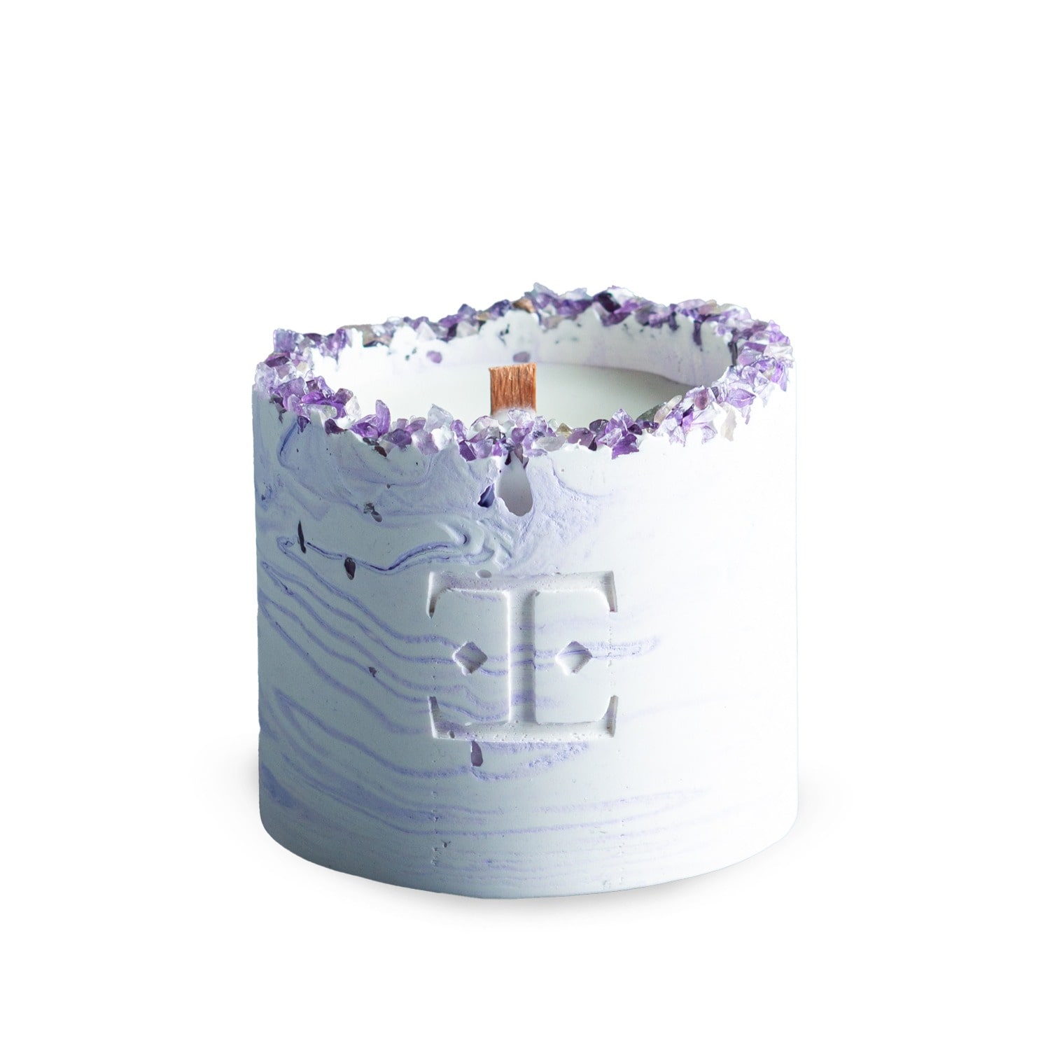 Esti Living Pink / Purple Lavender Gemstone Candle Small