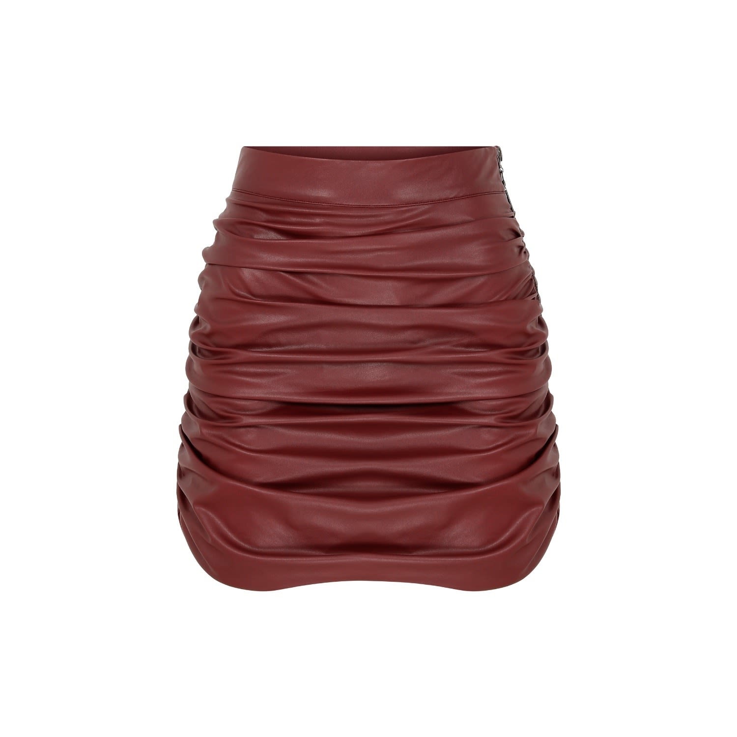 Women’s Red Chels Vegan Leather Mini Skirt In Burgundy Extra Small Nazli Ceren