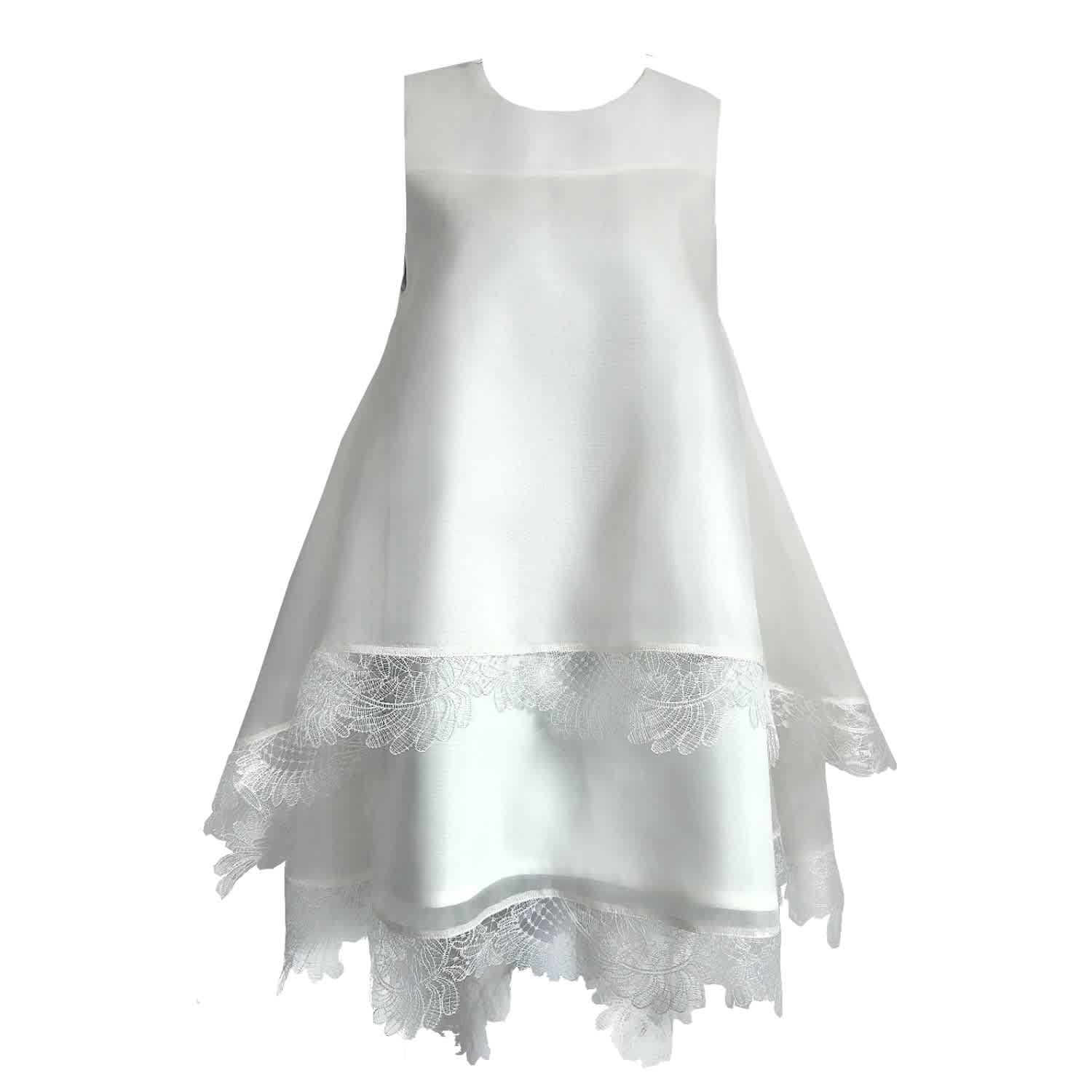 white mini dress black trim Lace Trimmed Silk In Open Back | Langner White strapless mini Color:Black on Black Off-the-Shoulder Straps INC International Concepts 3 line silhouette