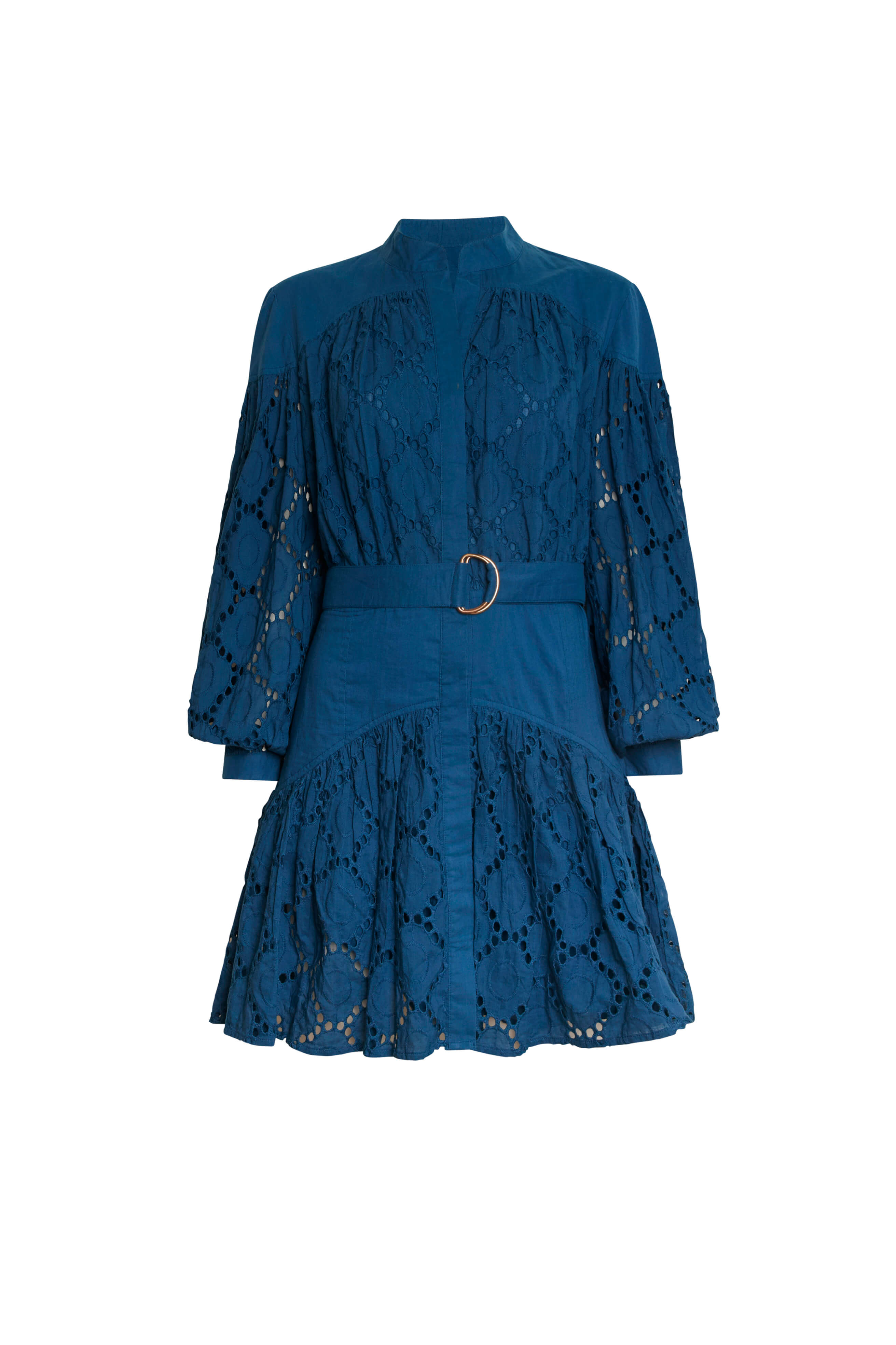 James Lakeland Women's Blue Broderie Anglaise Short Dress