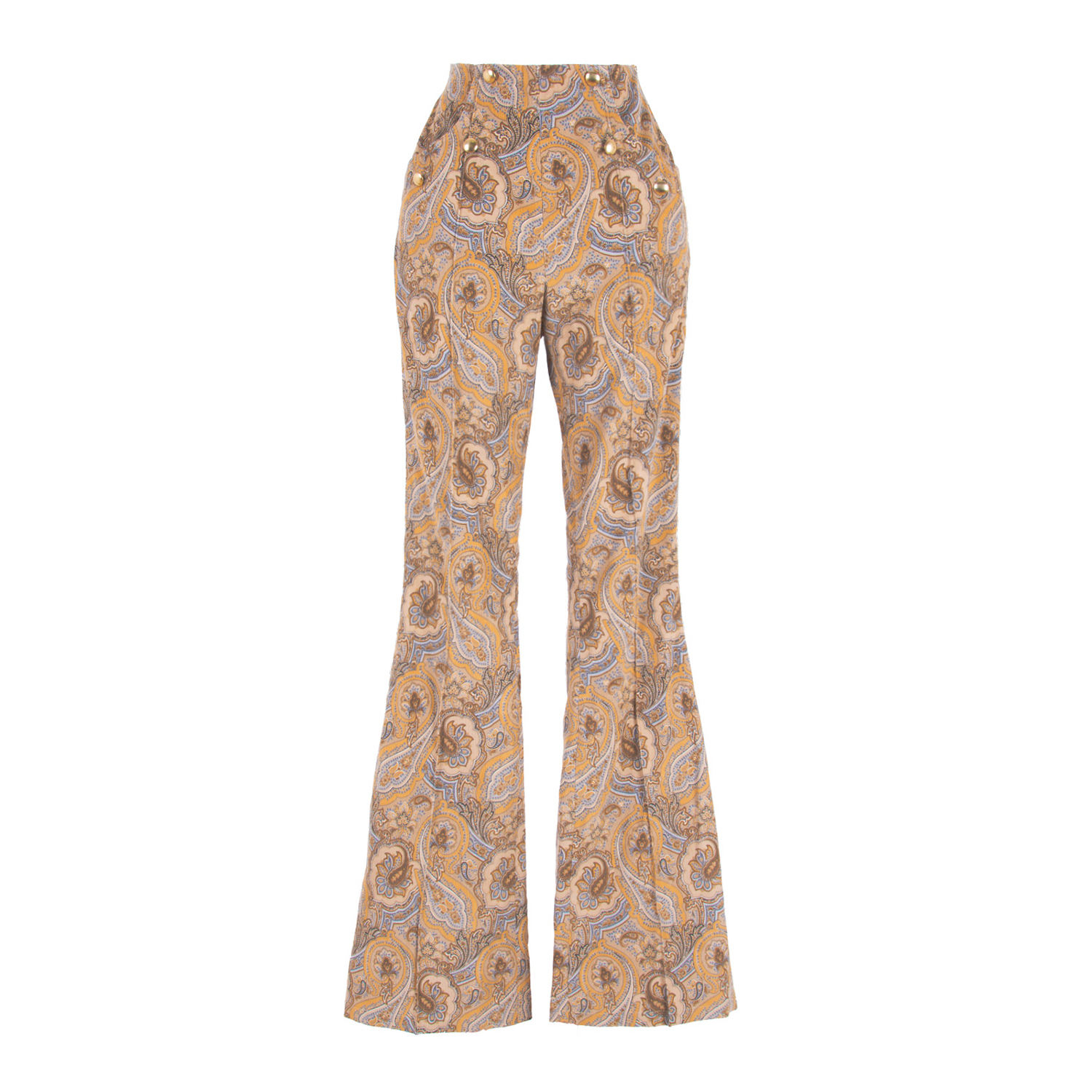 Women’s Flared Paisley Print Cotton Trousers Small Rua & Rua