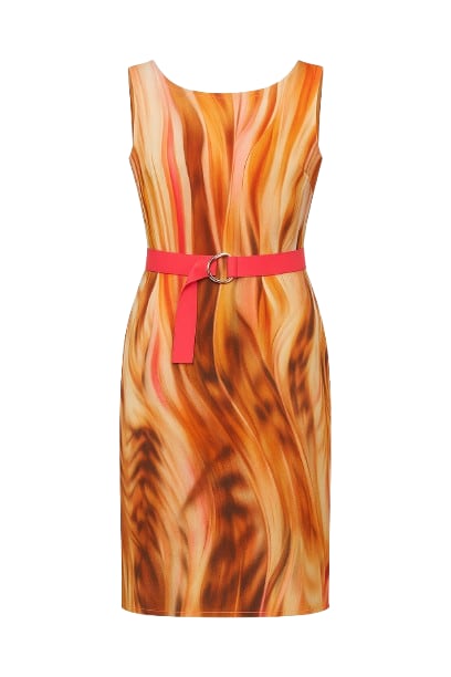 Conquista Women's Print Wrap Dress With Self Tie Waist