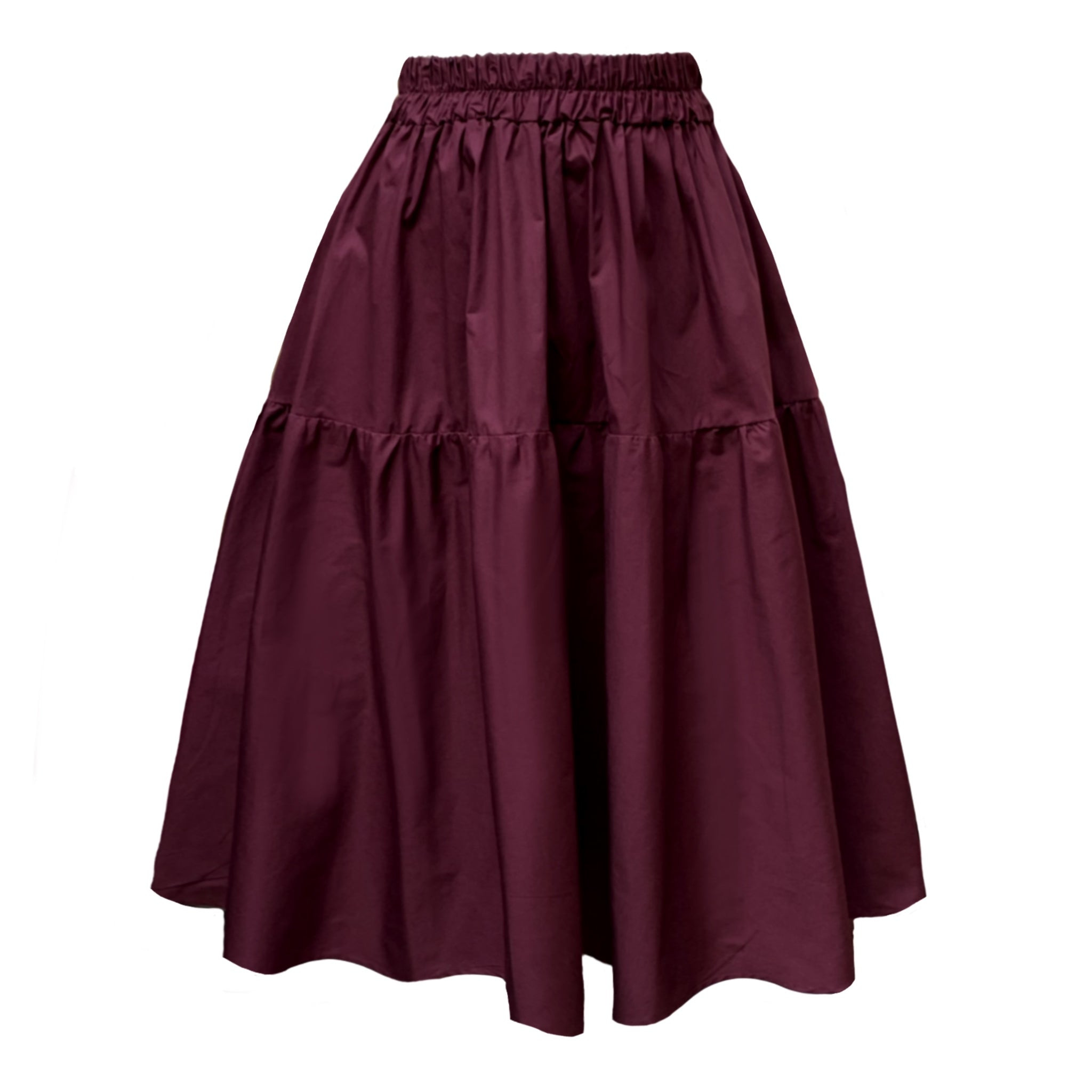 Women's Red Tahiti Midi Skirt With Pockets In Cherry Laquer | Large | Frock Tales