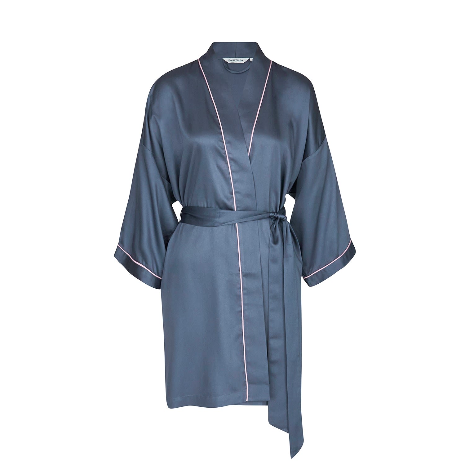 Pasithea Sleep Women's Silky Bamboo Robe In Blue