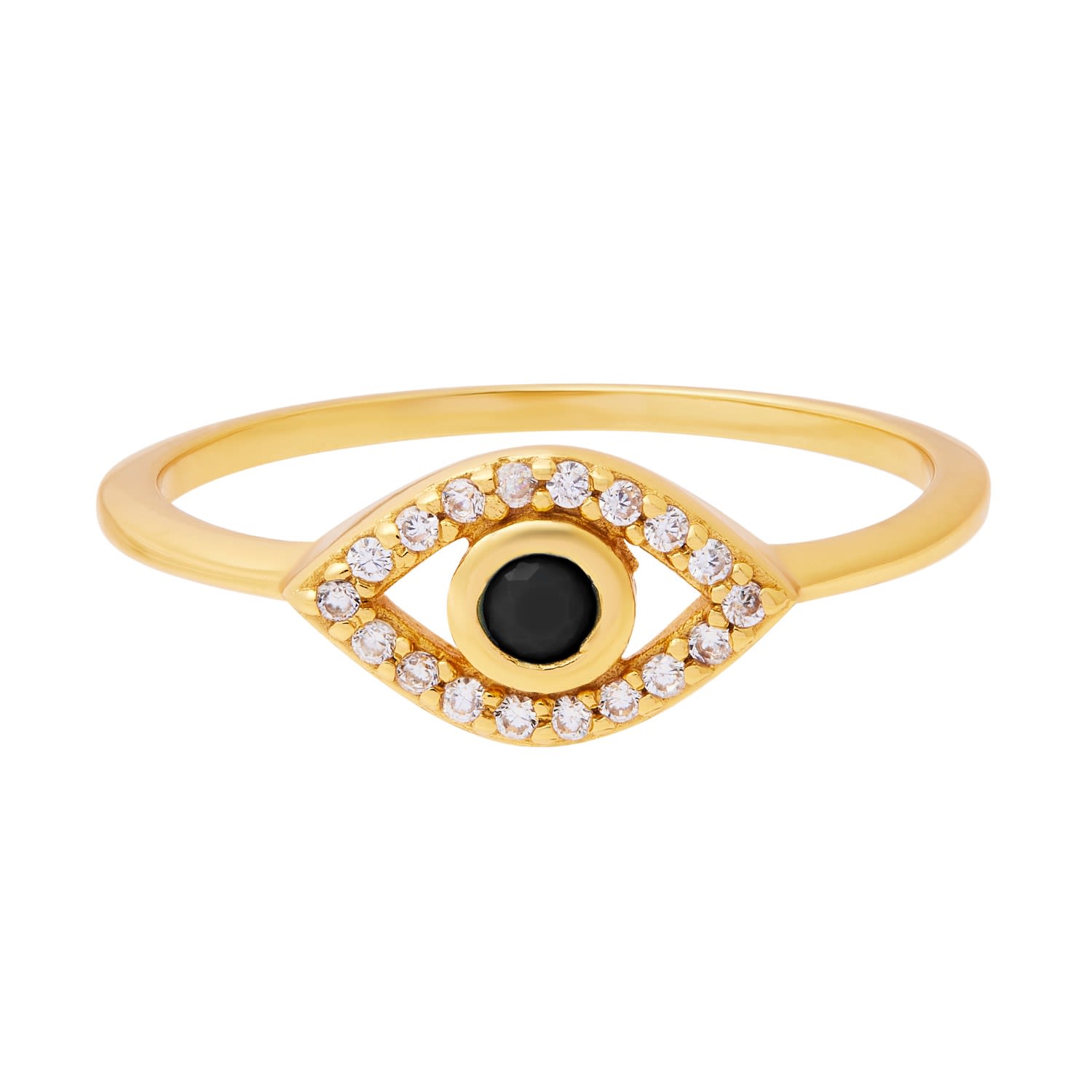 Women’s Black / Gold Evil Eye Ring - Gold Cartilage Cartel