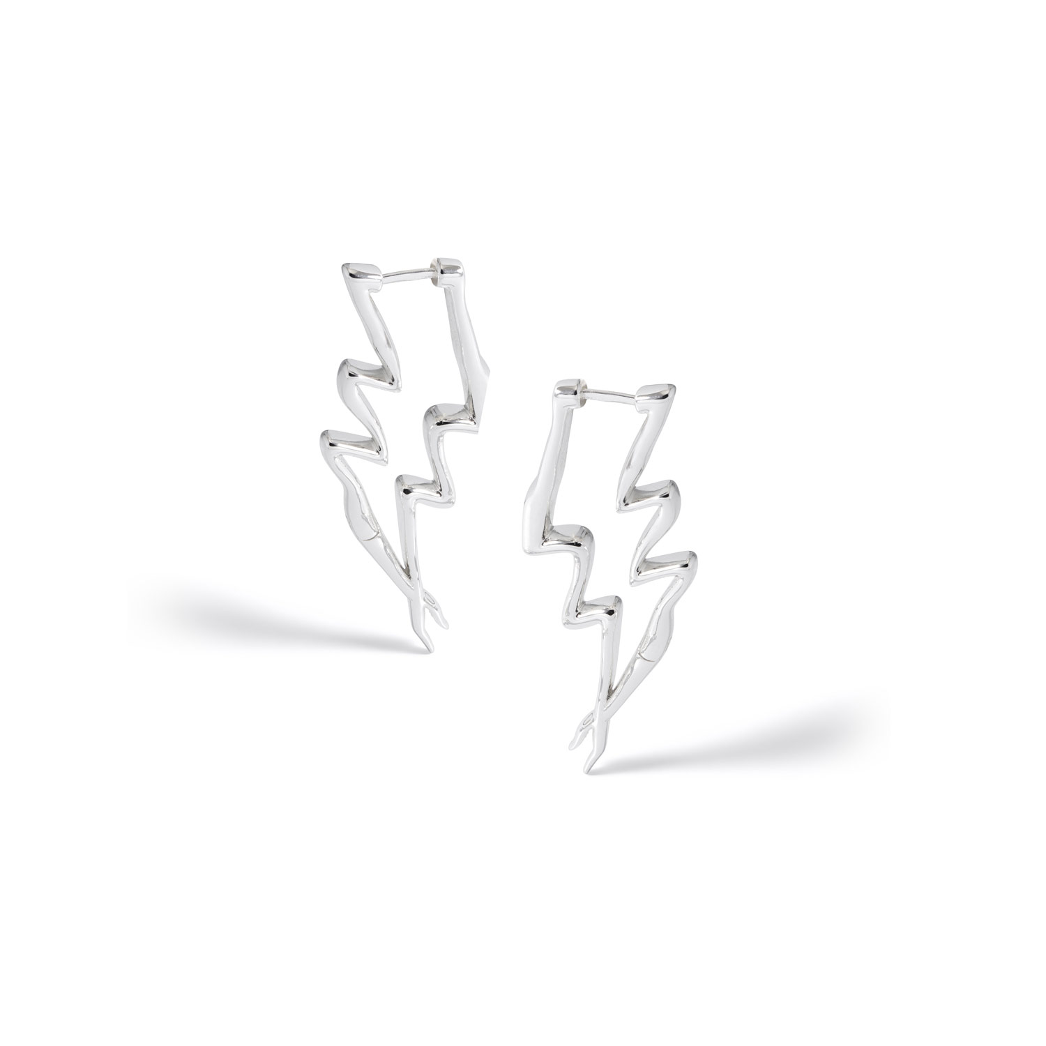 Potoska Women's Maxi Lightning Earrings In Silver In Silver