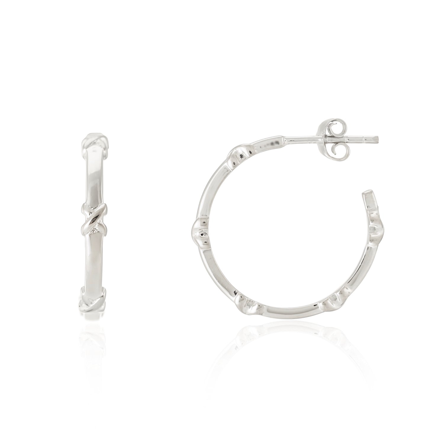 Auree Jewellery Women's Deia Piccolo Sterling Silver Kiss Hoop Earrings In Metallic