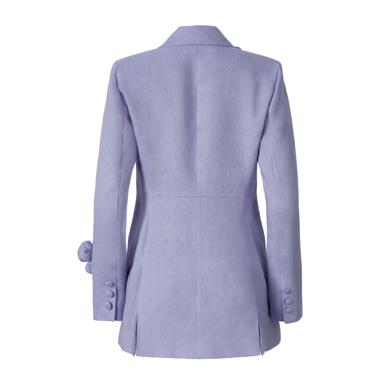 Lita Couture Women's Pink / Purple Rosette Appliqué Blazer In Purple Linen In Pink/purple