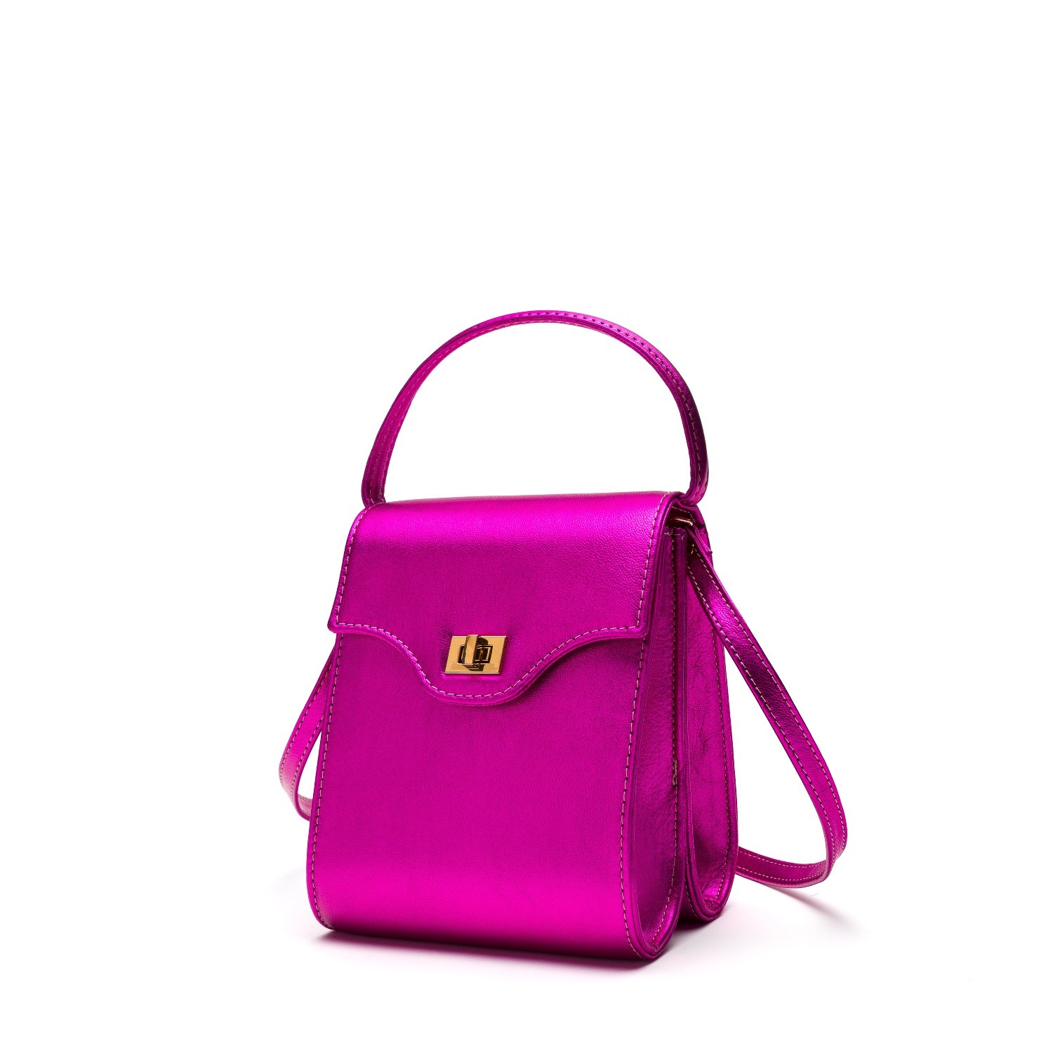 Women’s Pink / Purple Tokyo Bag - Metalic Fucsia Leather Danni Ro